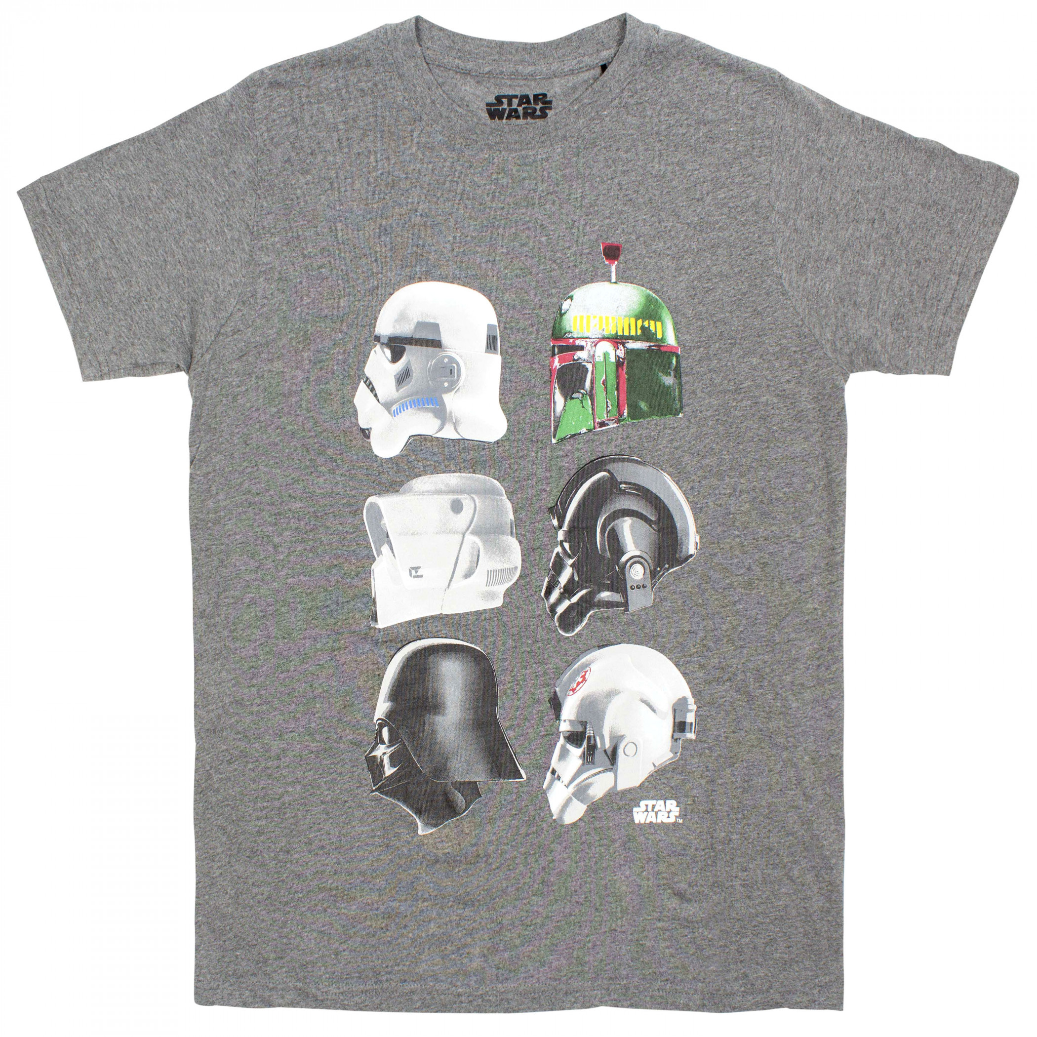 Star Wars Republic Helmets Side Profile T-Shirt, Grey