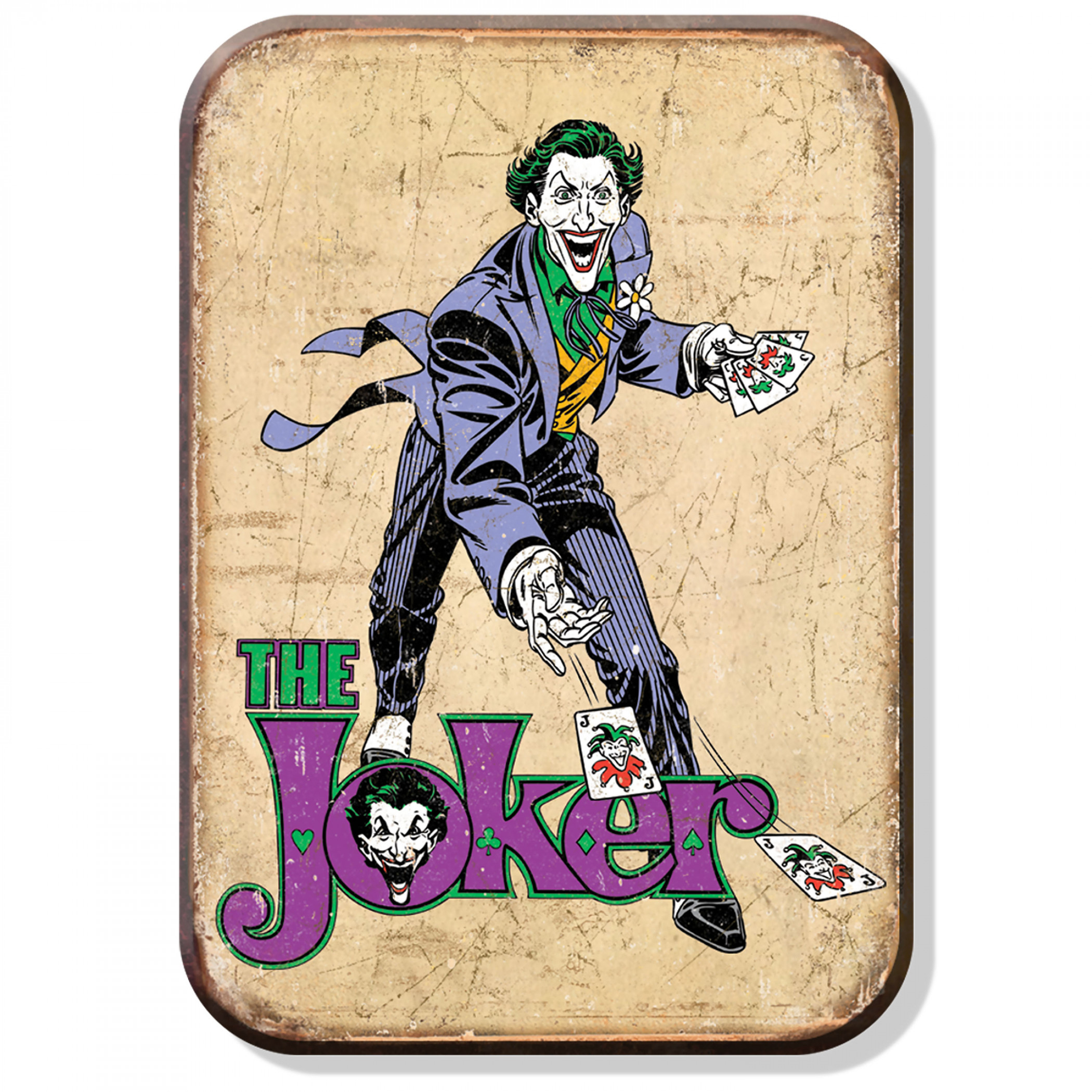 The Joker Retro Comic Art Tin Magnet, Multi-Color