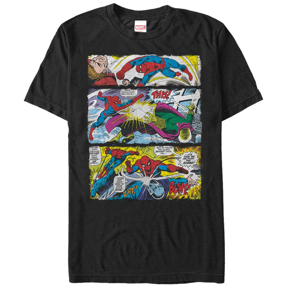 Spiderman Spider Panels Black Mens T-Shirt