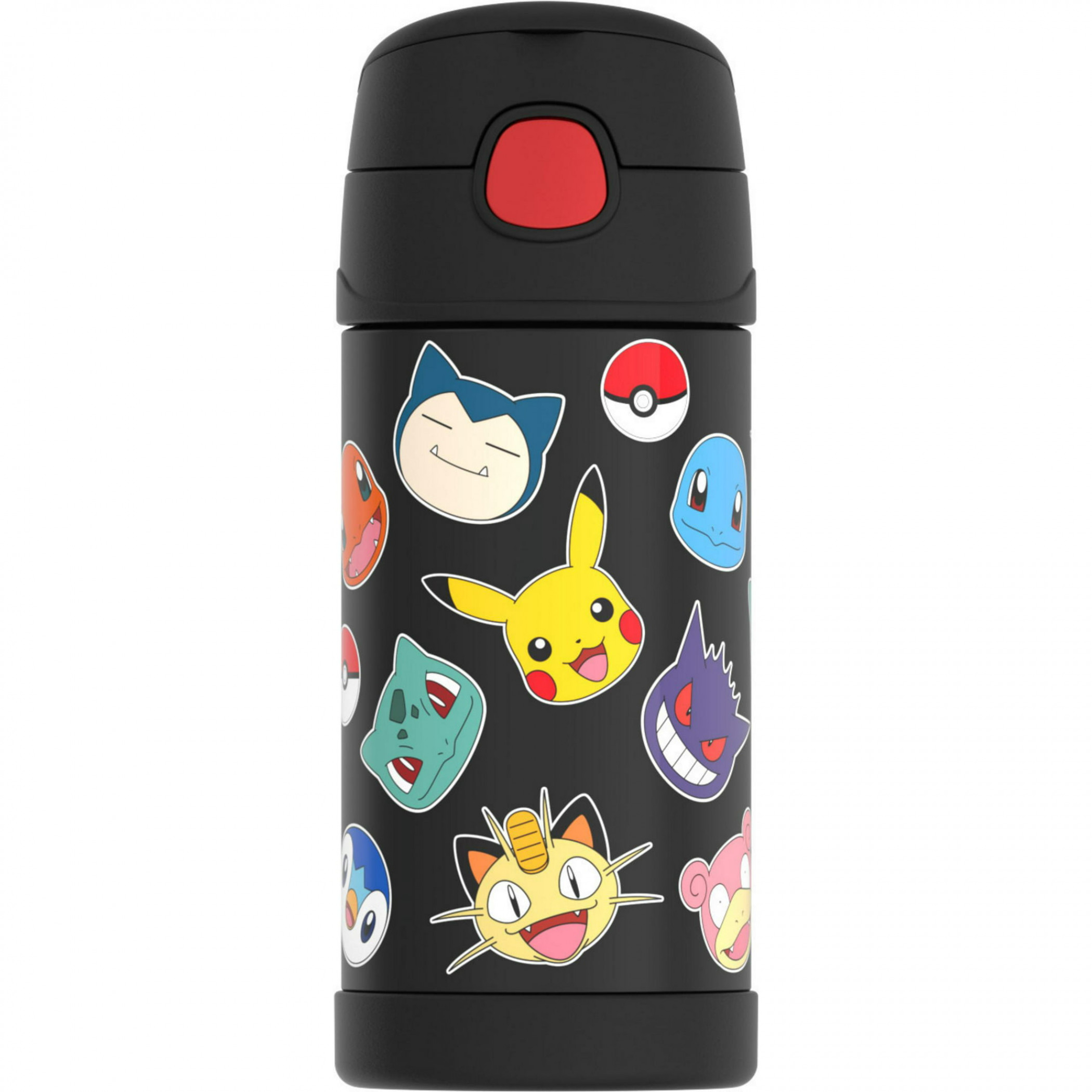 Pokemon Fan Faves Thermos Funtainer 12 Ounce Bottle, Black