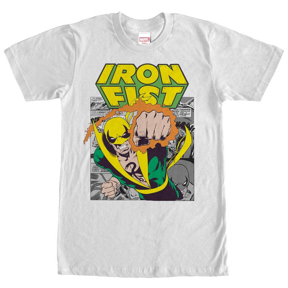 Marvel Teams Iron Punch White Mens T-Shirt, White