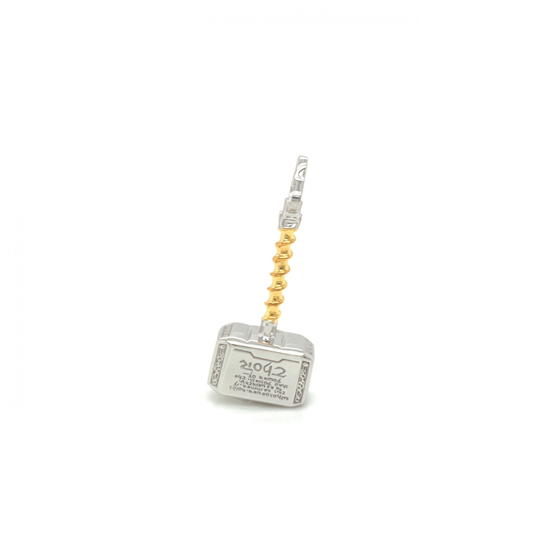Thor Mini Mjolnir Sterling Silver Pendant, Silver