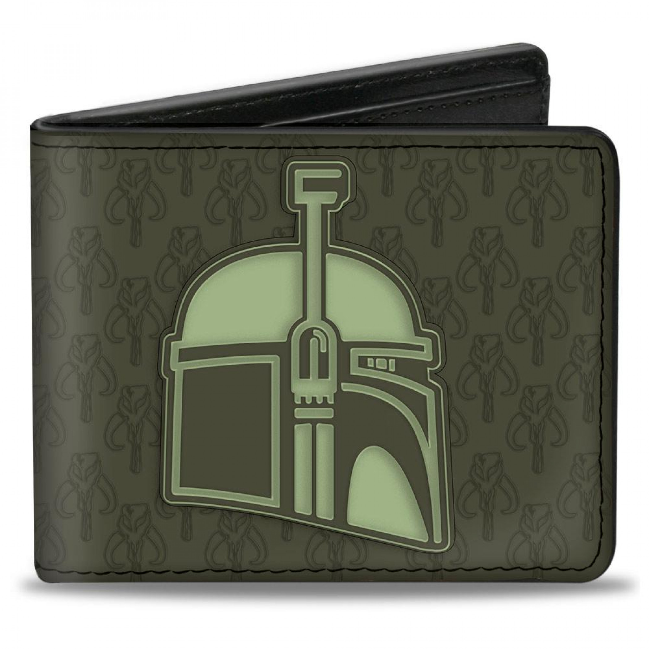 The Mandalorian Helmet Vegan Leather Wallet, Green