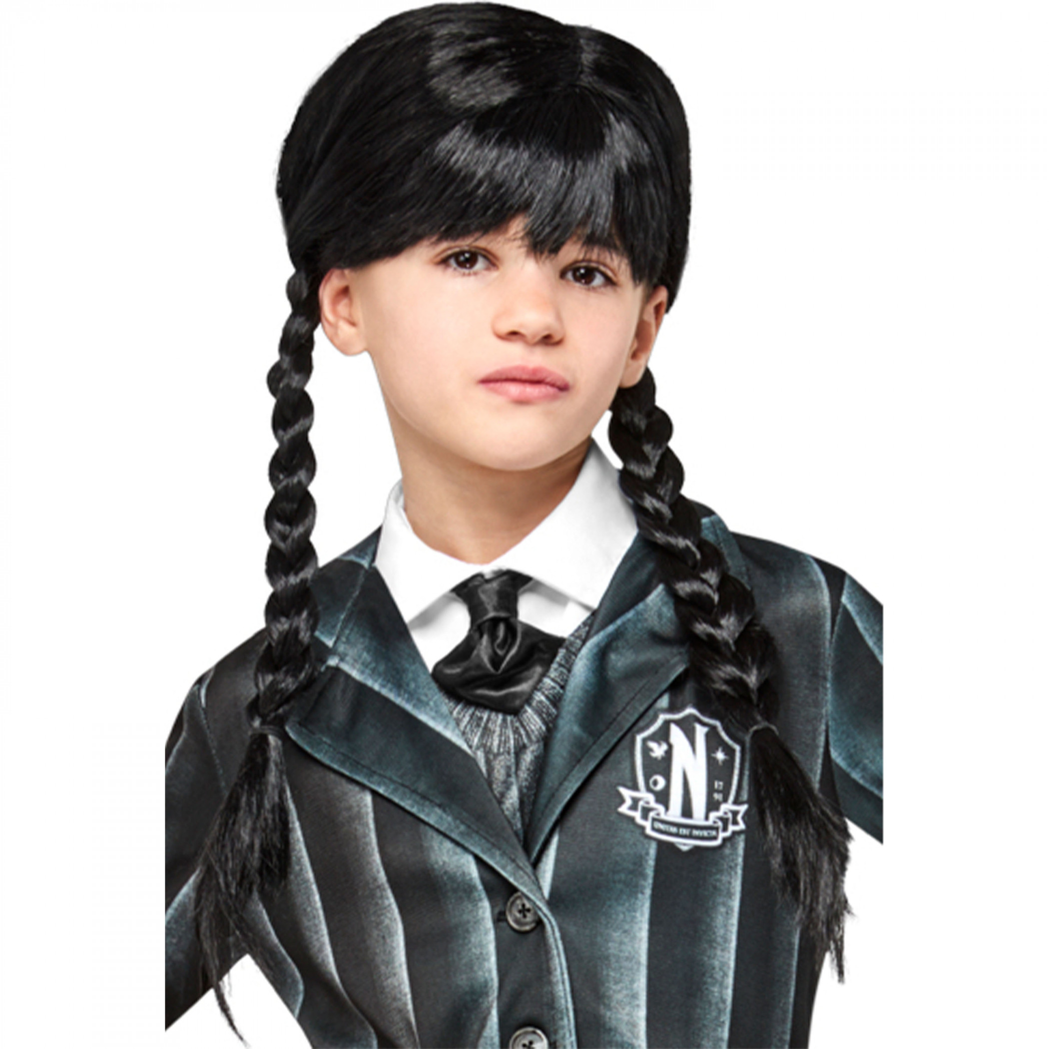 Wednesday Adams Girl's Costume Wig, Black