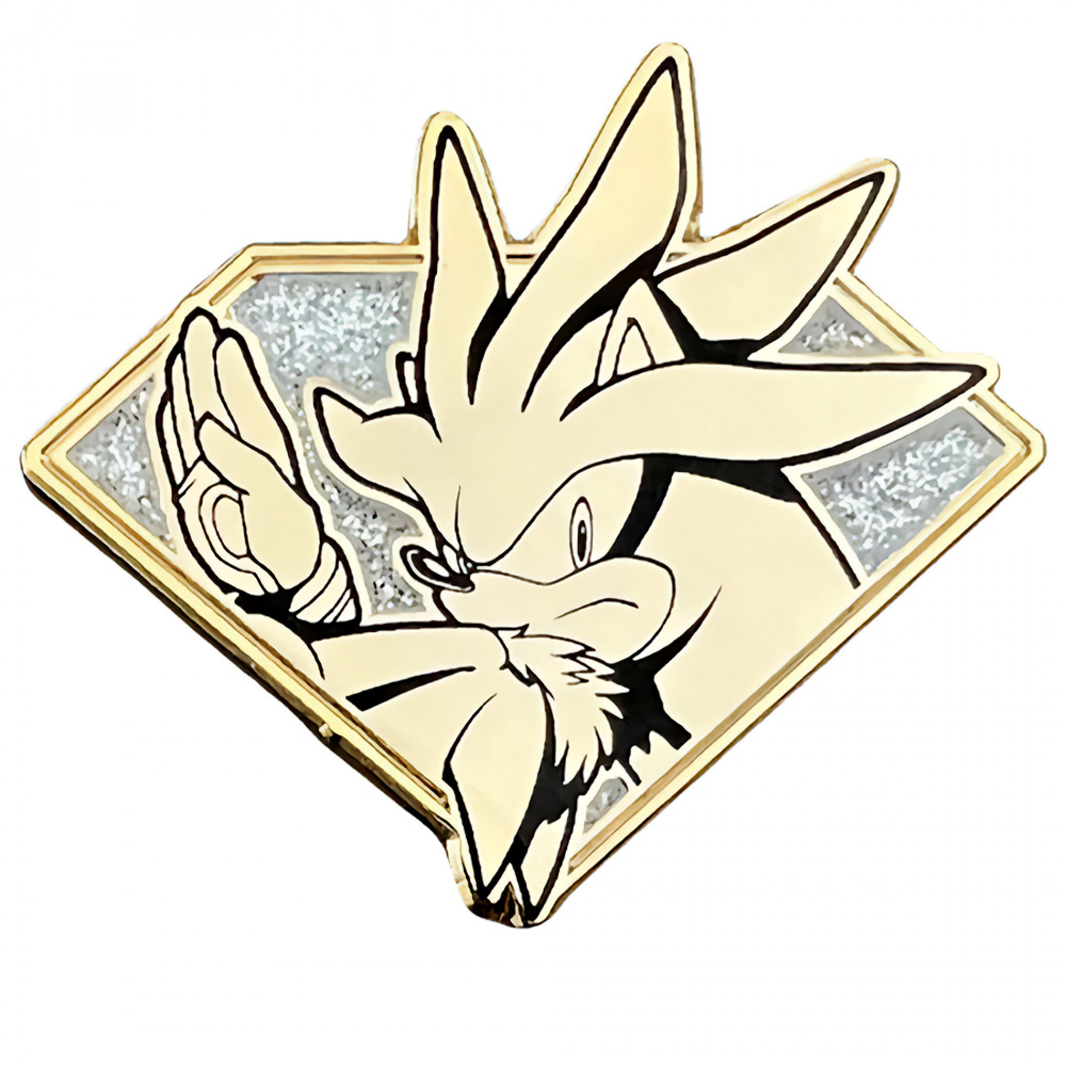 Sonic The Hedgehog Silver Hedgehog Golden Series Enamel Pin, Gold