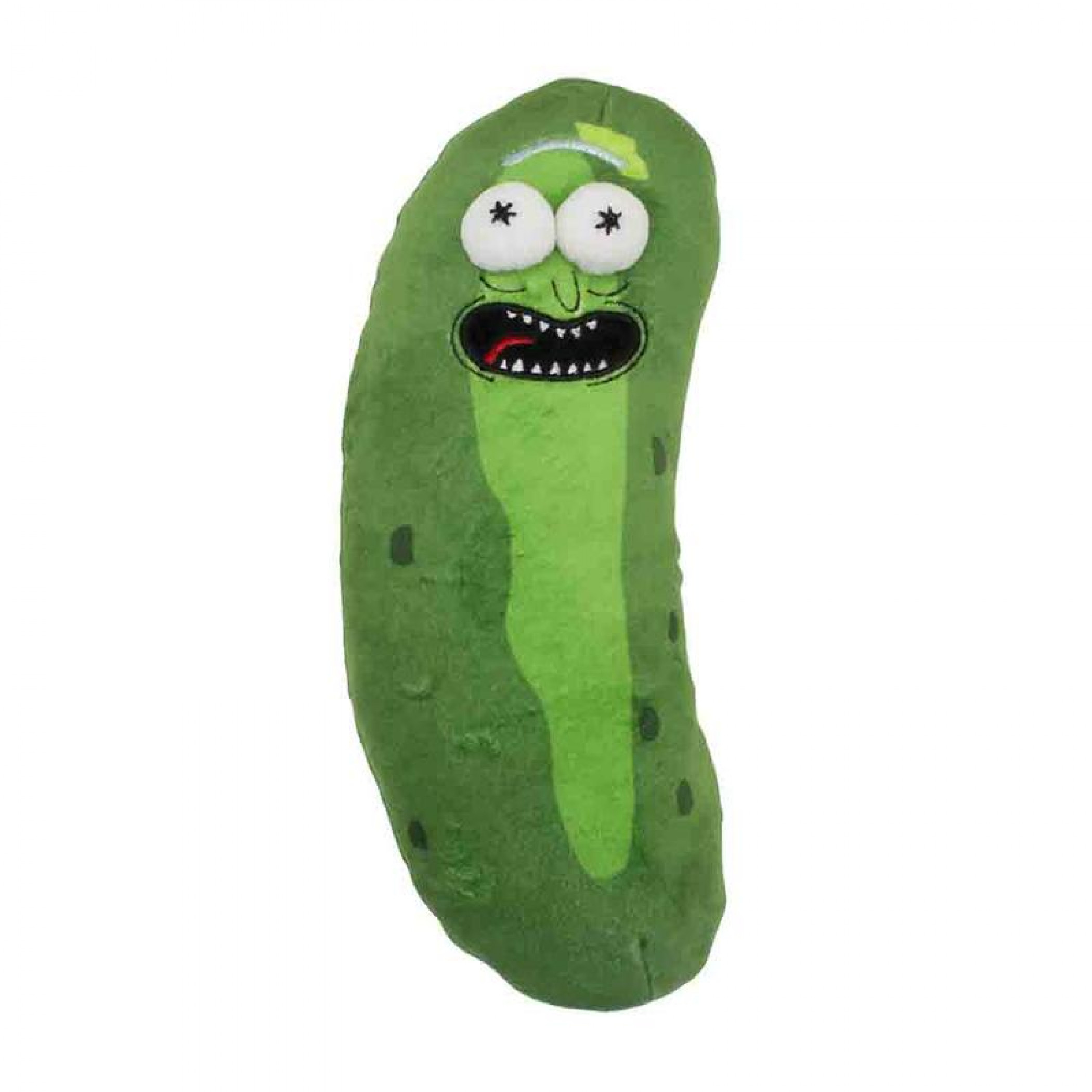 Rick & Morty Pickle Rick Squeaker Plush Dog Toy, Green