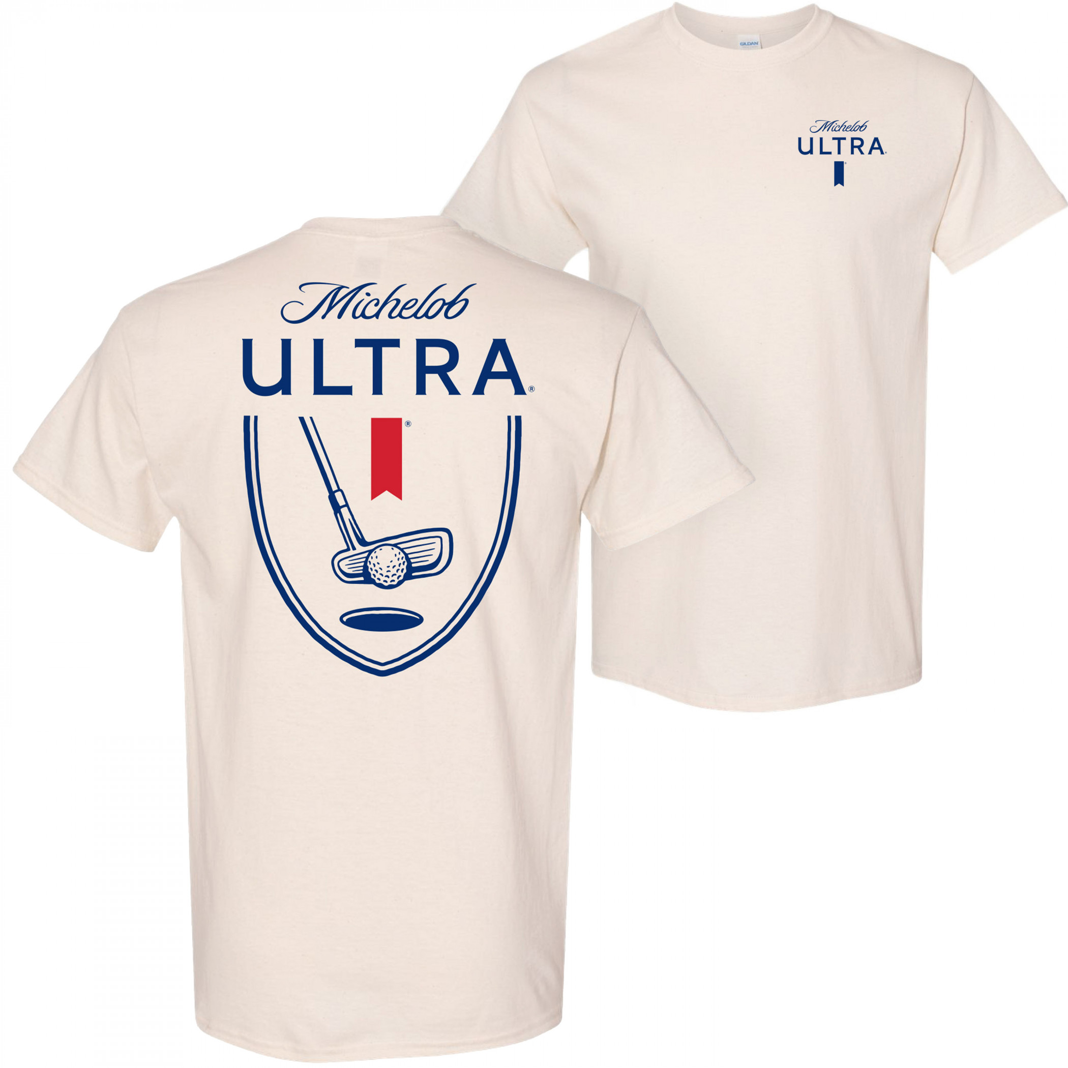 Michelob Ultra Golf Putter Front and Back Print T-Shirt