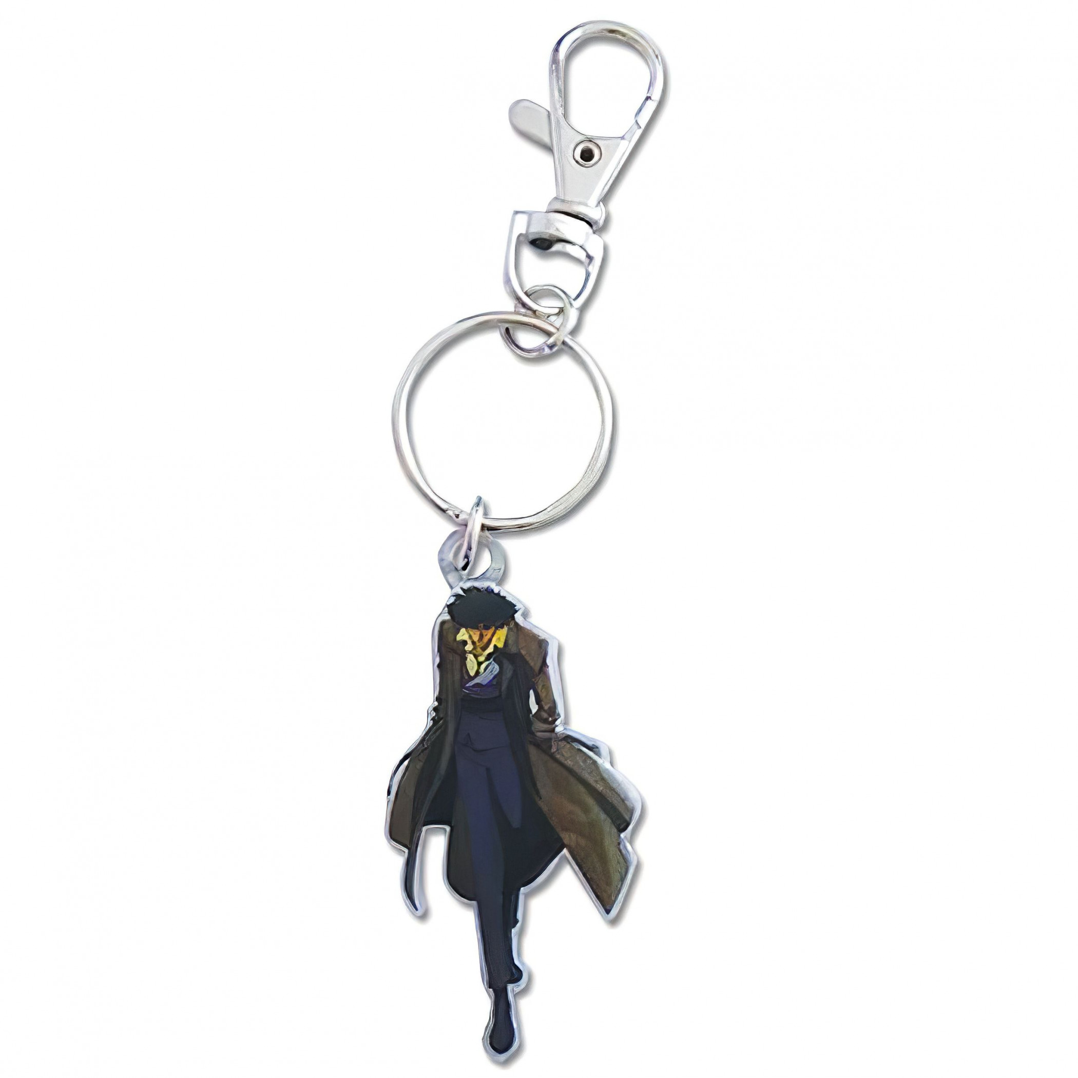 Cowboy Bebop Spike Spiegel Walking Pose Metal Keychain, Multi-Color