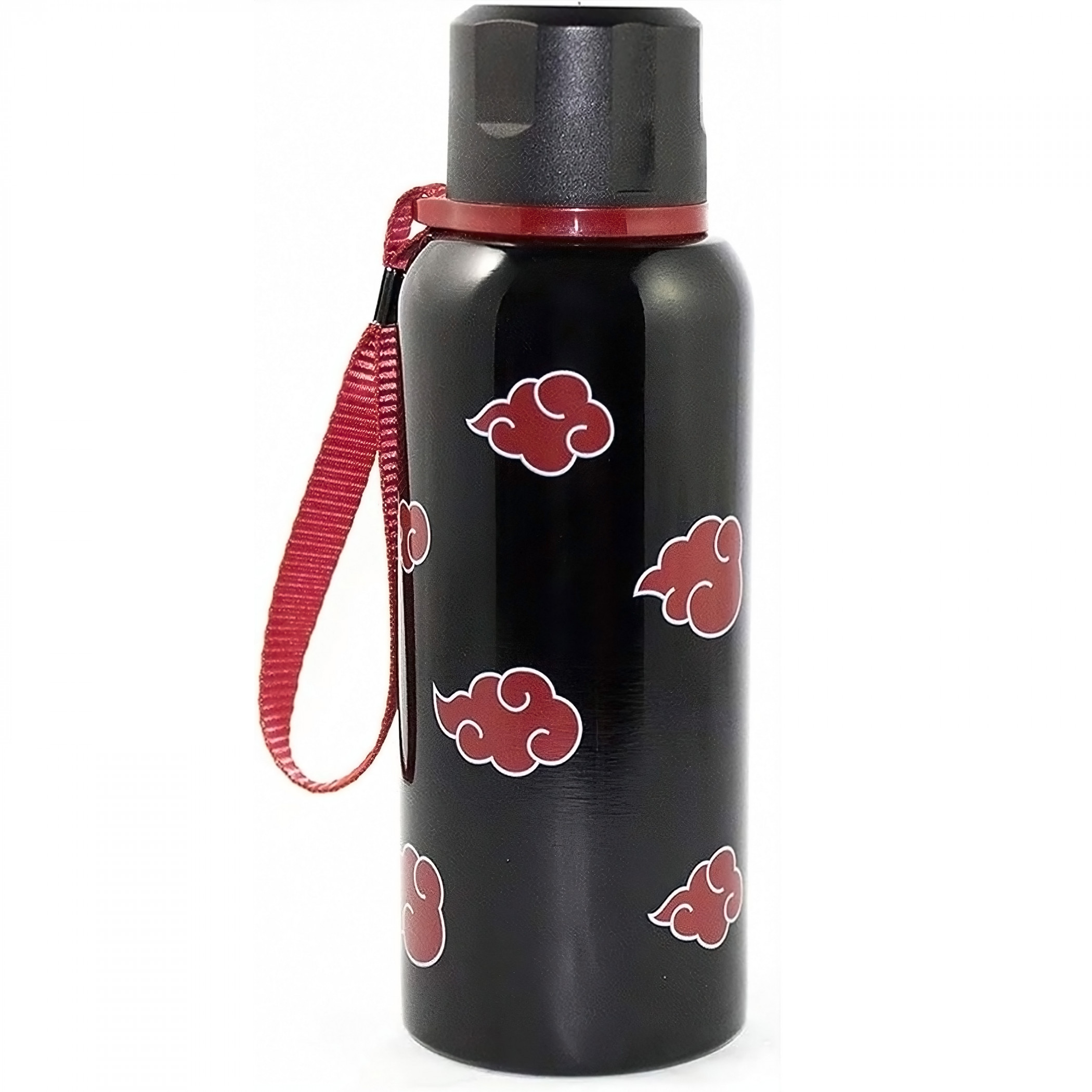 Naruto Shippuden Akatsuki Symbol Stainless Steel 16 oz Travel Bottle, Black