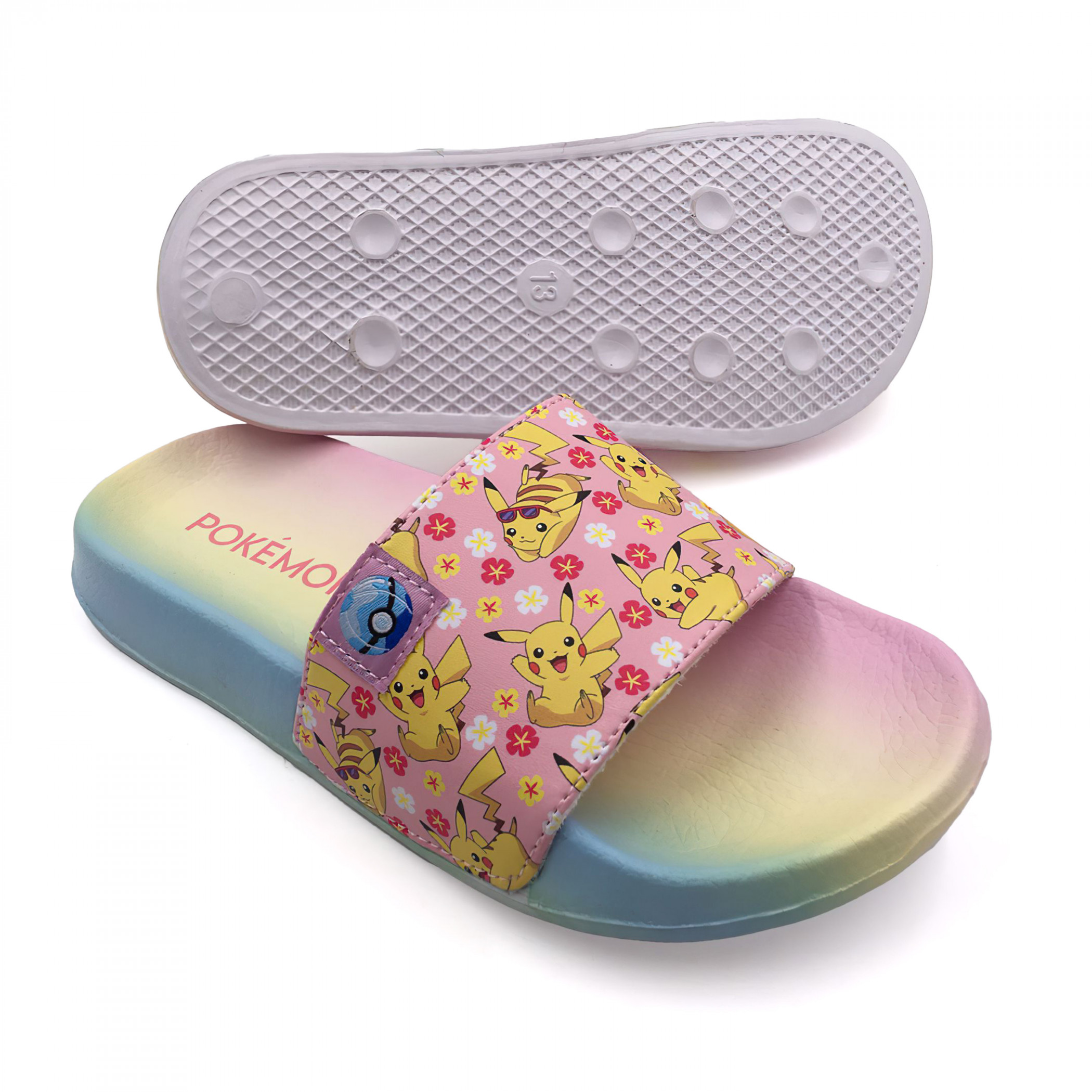 Pokemon Pikachu Summer Fun Girl's Slides, Multi-Color