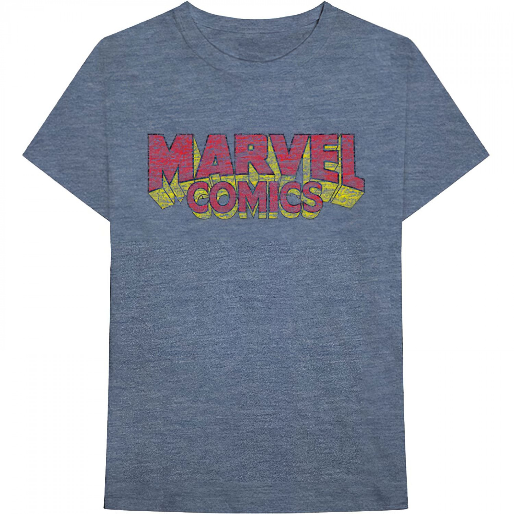 Marvel Comics Retro Logo T-Shirt, Blue