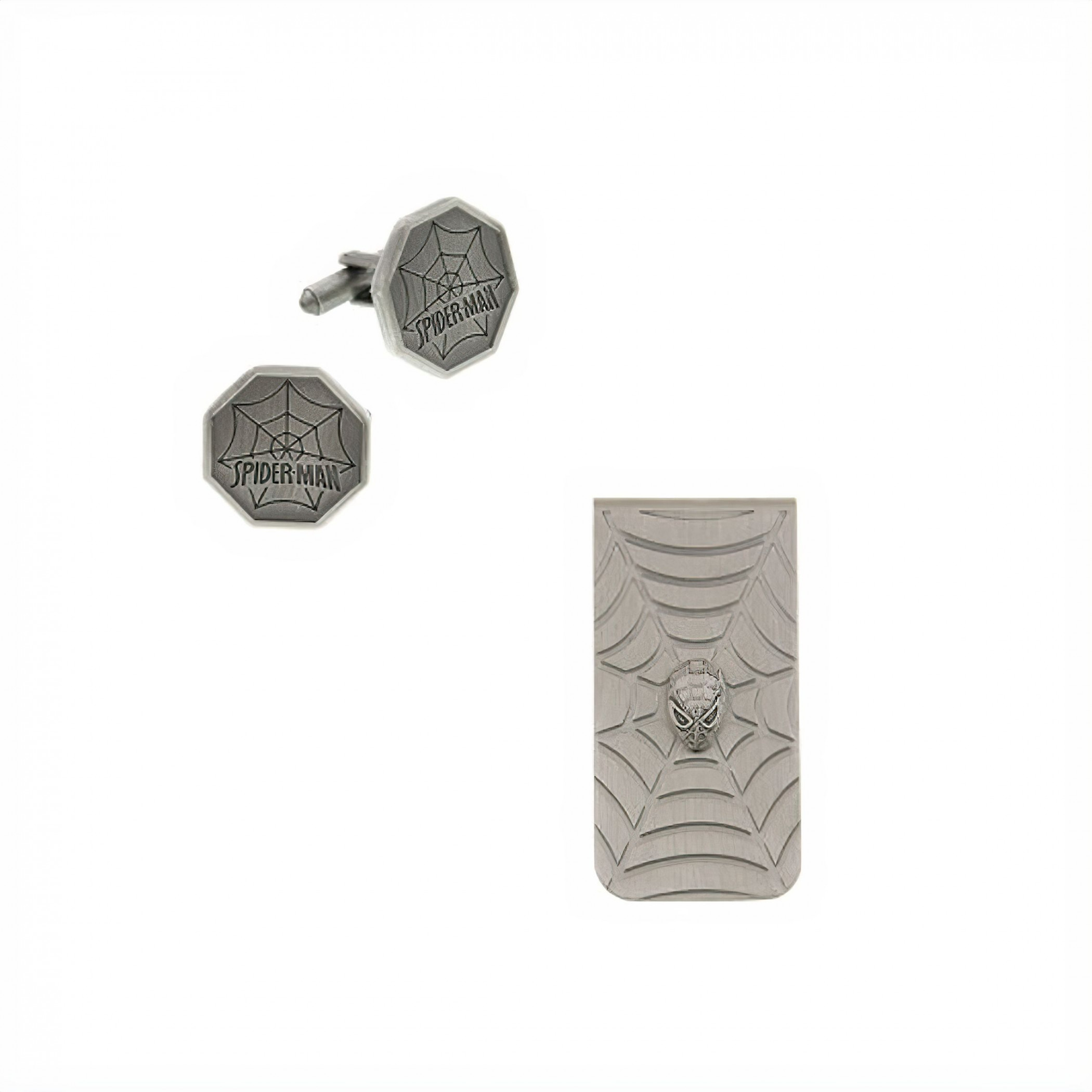 Spider-Man Money Clip & Cuff Links Boxed Set, Silver