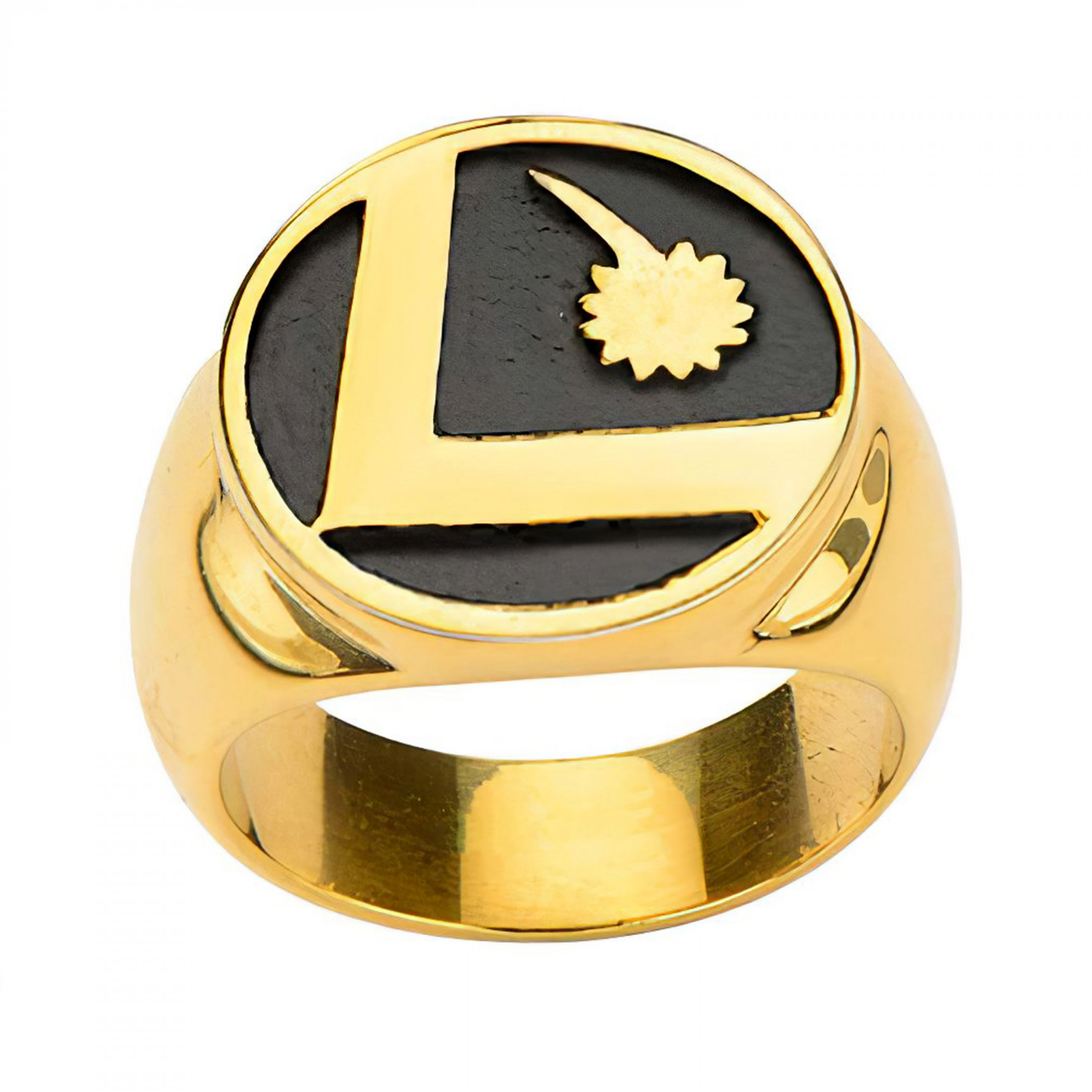 DC Legion Of Superheroes Logo Stainless Steel Ring, Gold