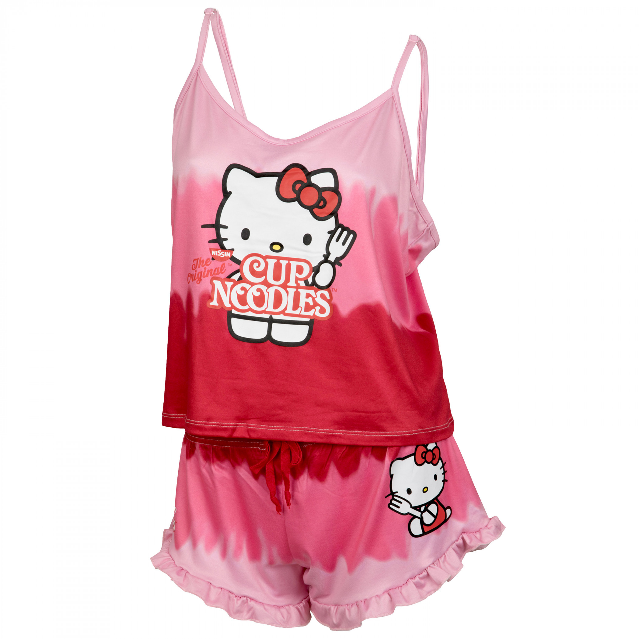 Hello Kitty Sanrio x Cup Noodles Spaghetti Strap Lounge Set, Pink