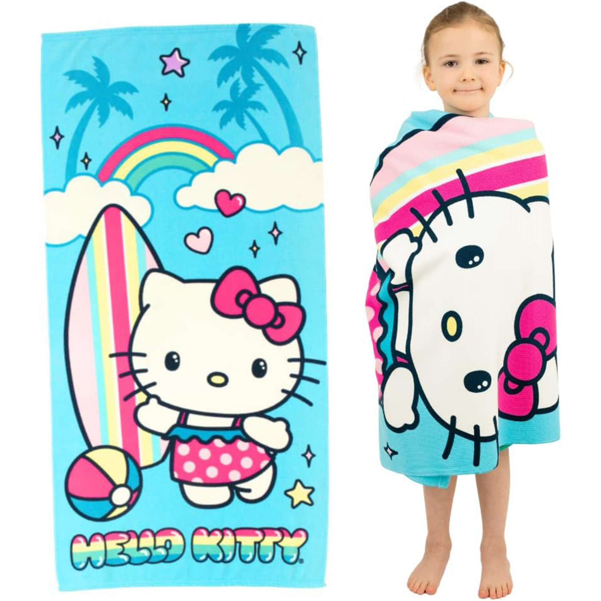 Hello Kitty Surf's Up 28' x 58' Beach Towel, Blue