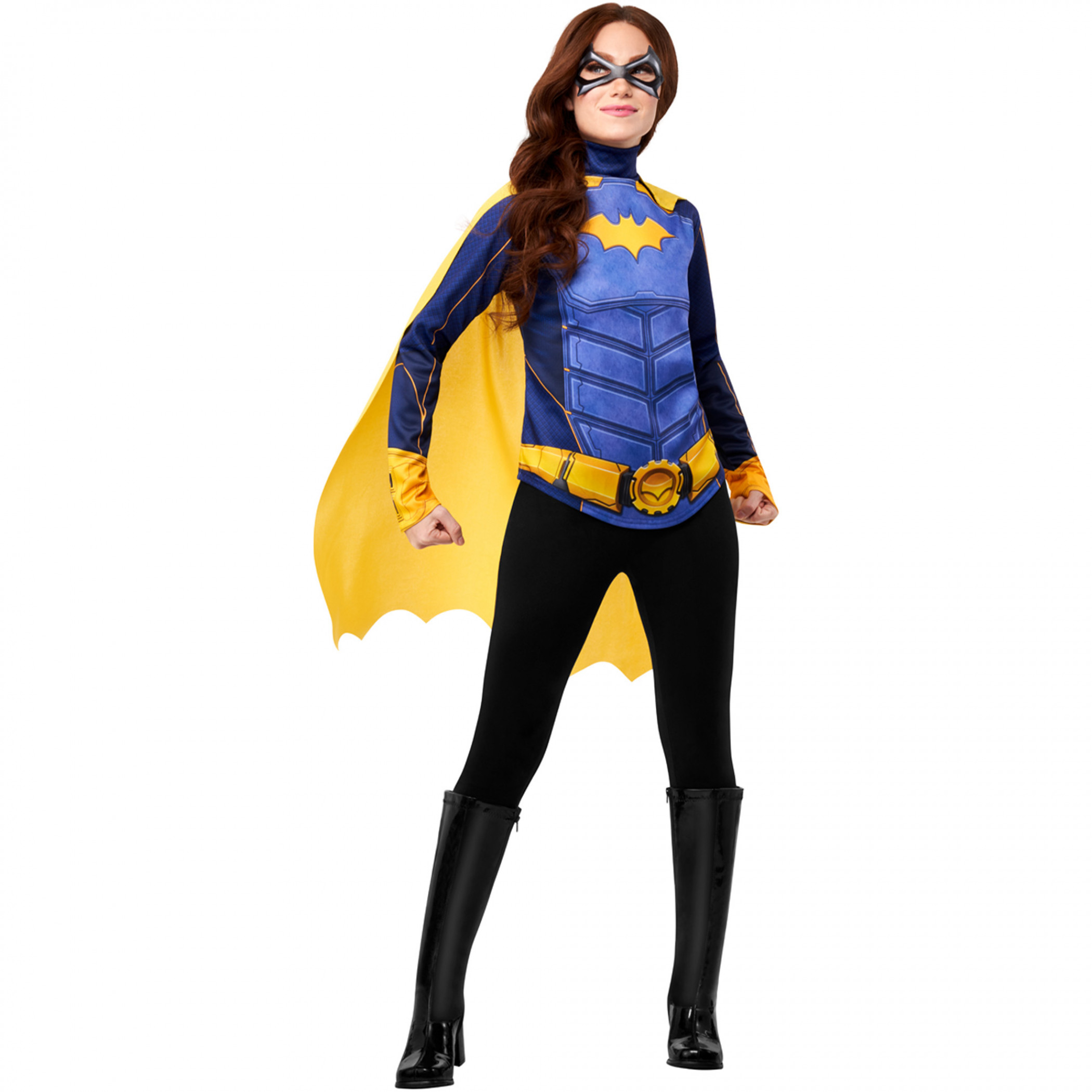 Batgirl Costume Top with Cape and Mask, Multi-Color