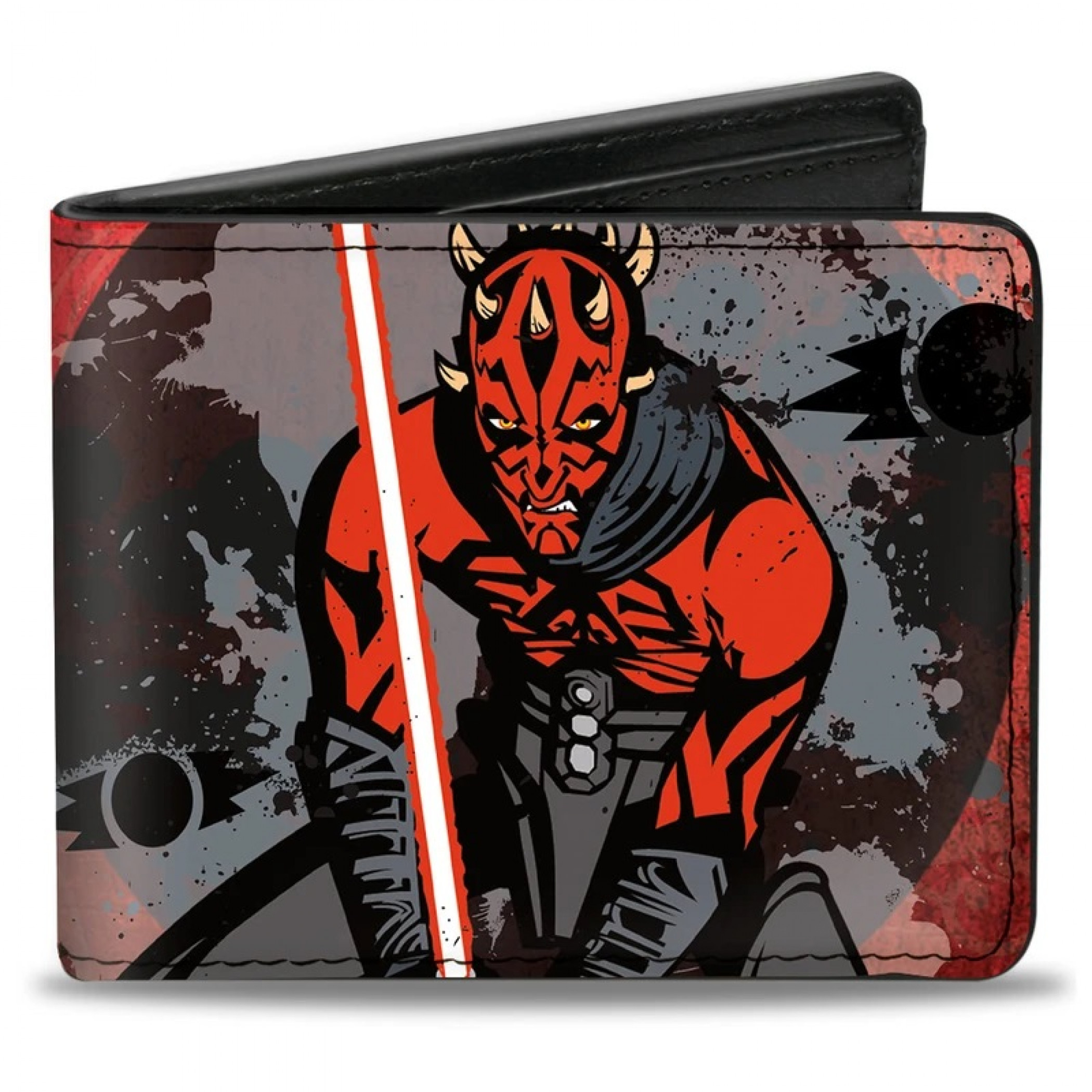 Star Wars The Clone Wars Darth Maul Action Splatter Bi-Fold Wallet, Black