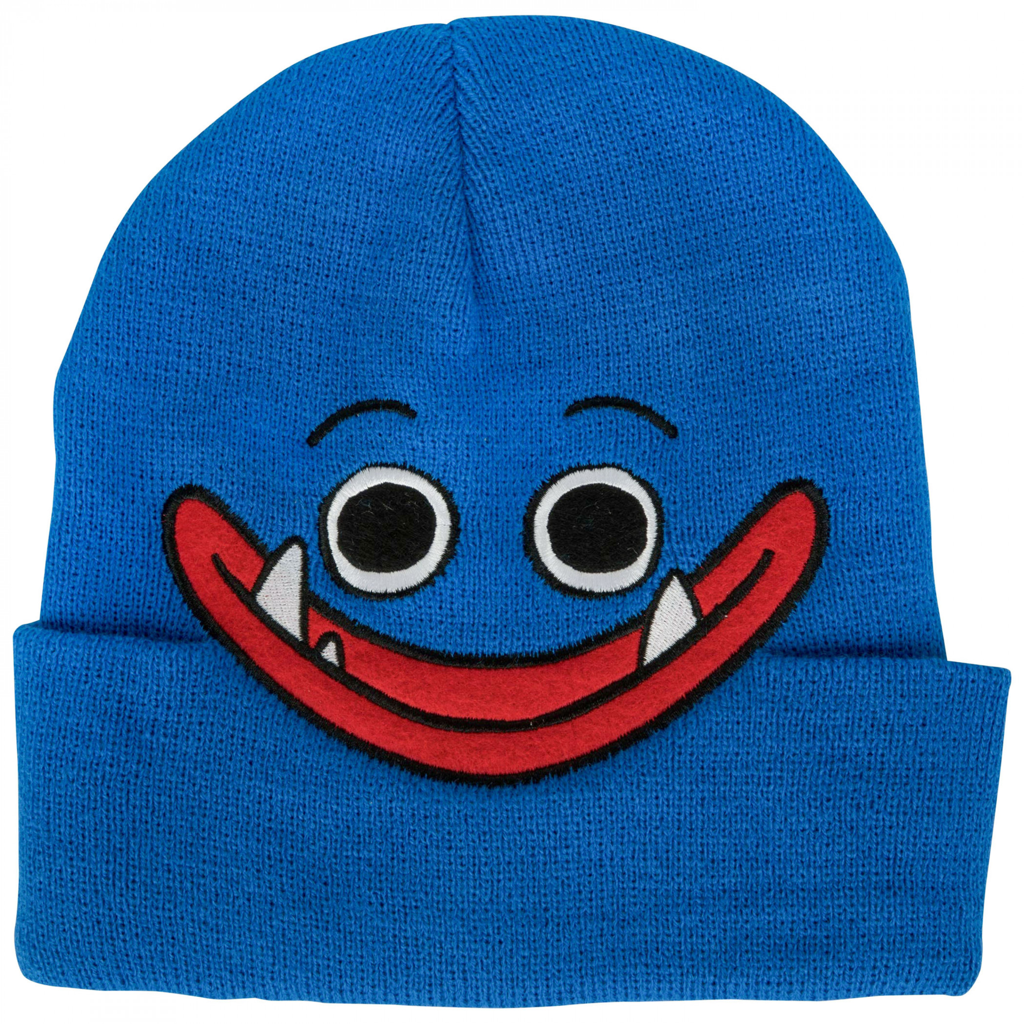 Poppy Playtime Huggy Wuggy Bigface Roll Cuff Knit, Blue