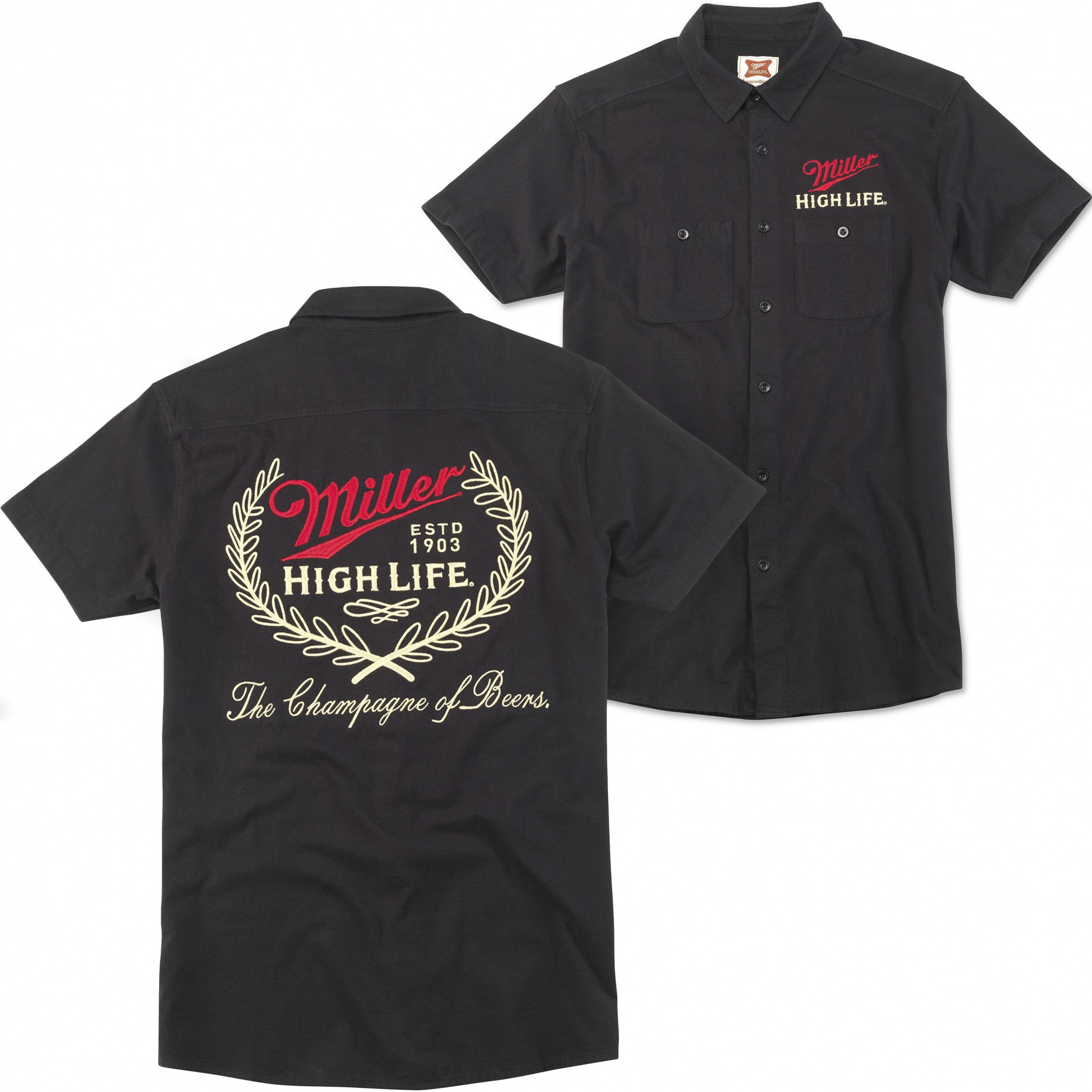 Miller High Life Brew Master Button Down Front and Back Print Shirt