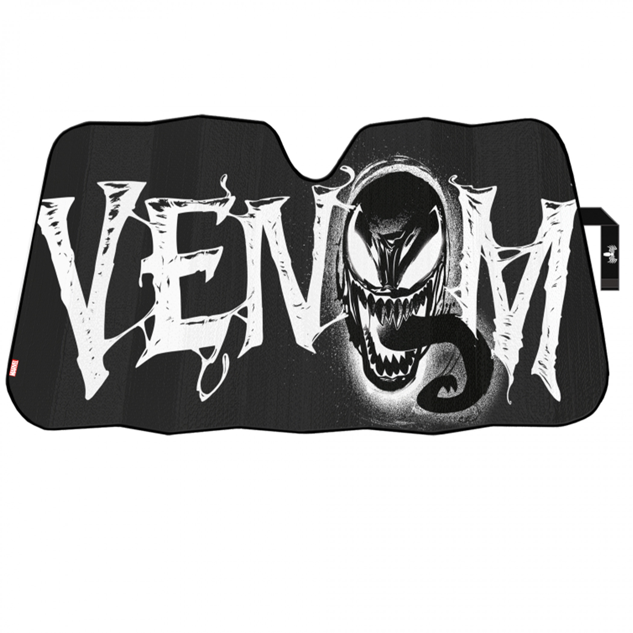 Venom Baring Fangs Car Windshield Visor Sunshade, Black