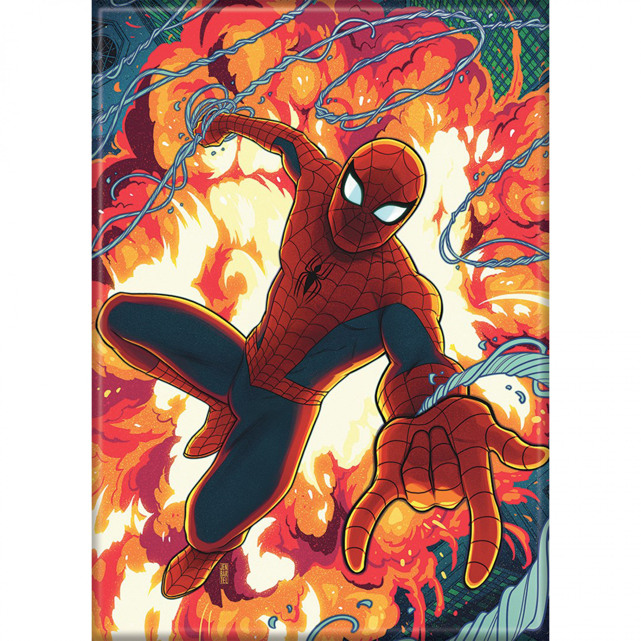 Marvel Comics Spider-Man Fiery Explosion Magnet, Multi-Color