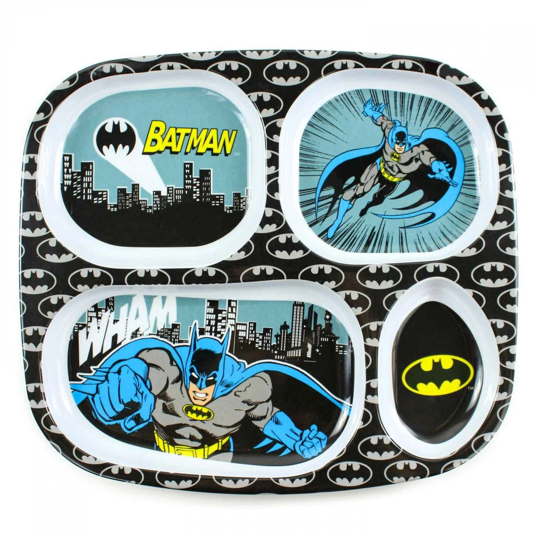 Batman Melamine Divided Plate, Black
