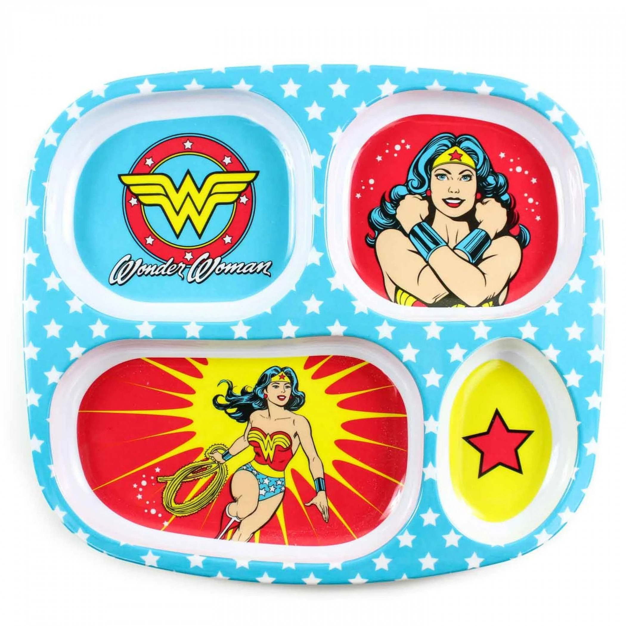 Wonder Woman Melamine Divided Plate, Red