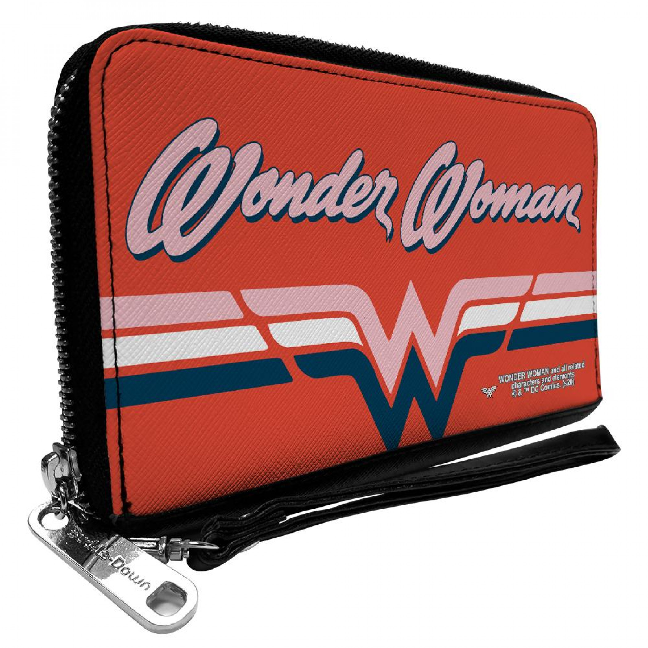 Wonder Woman Script Logo Zip Around Wallet, Multi-Color