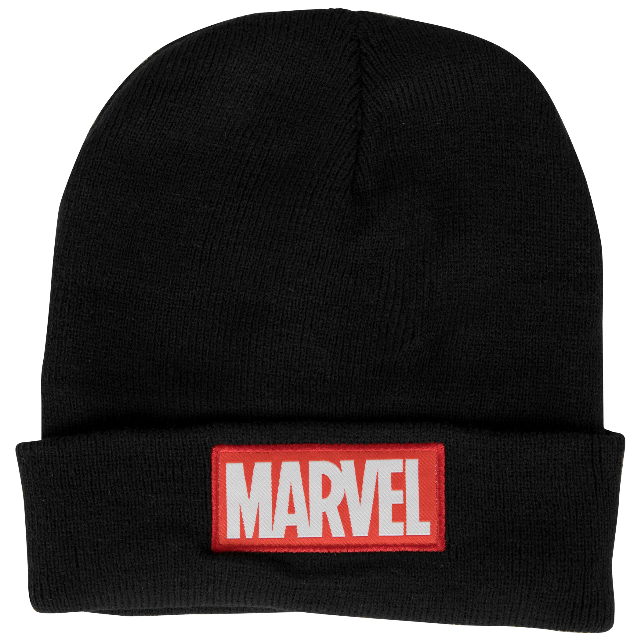Marvel Logo Cuffed Beanie, Black