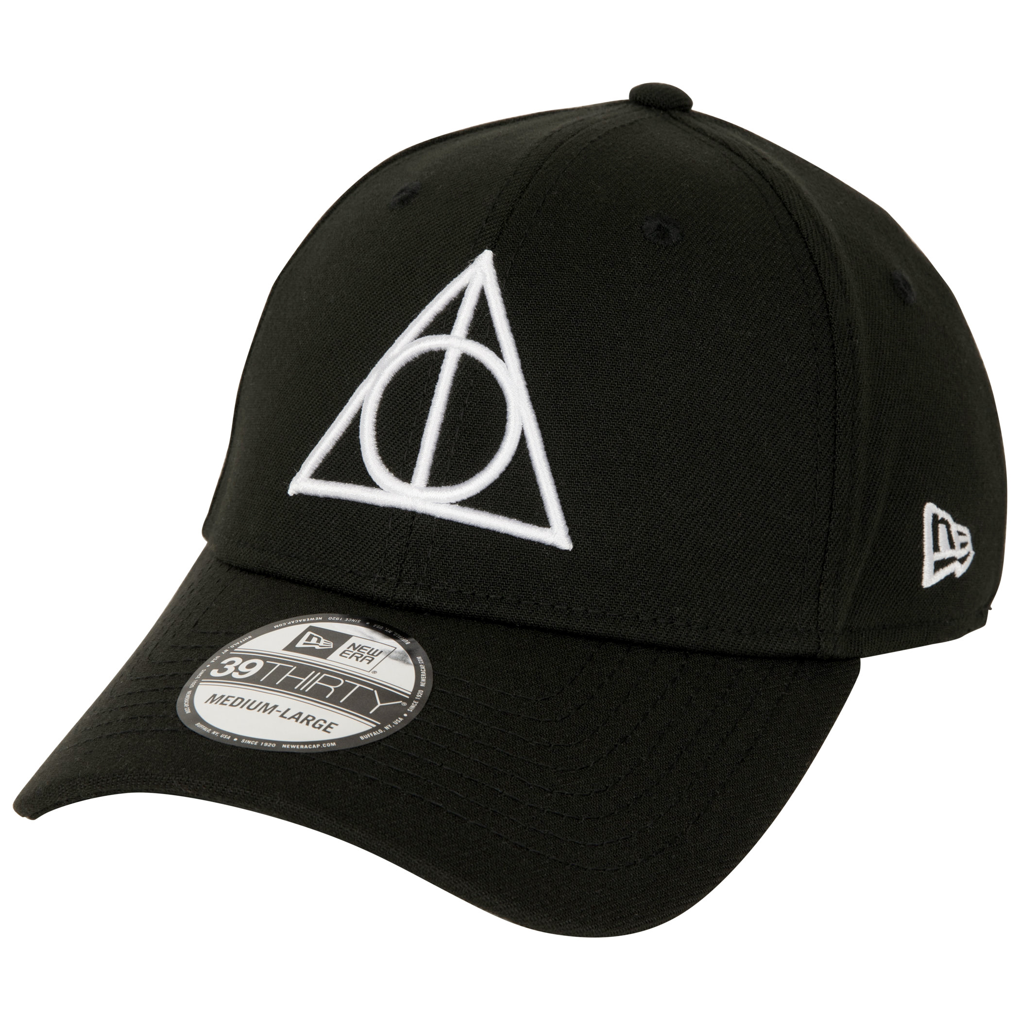 Harry Potter Deathly Hallows New Era 39Thirty Fitted Hat, Black