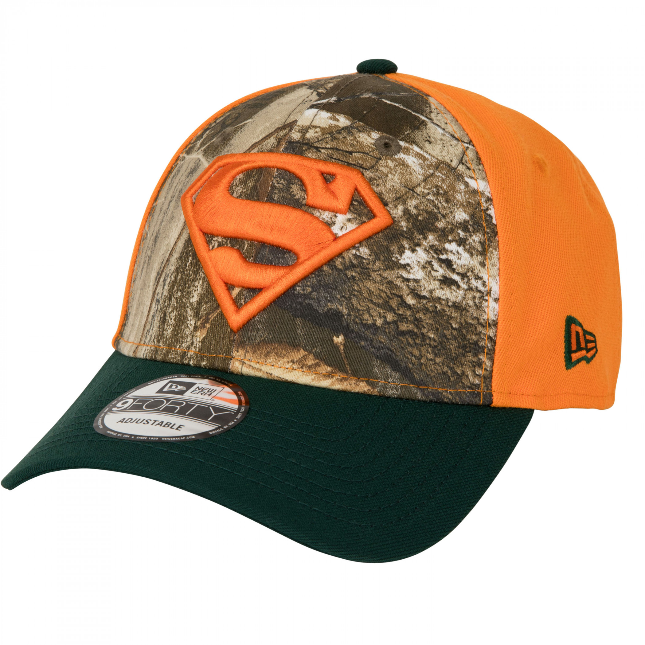 Superman Realtree Hunter Camo New Era 9Forty Adjustable Hat, Multi-Color