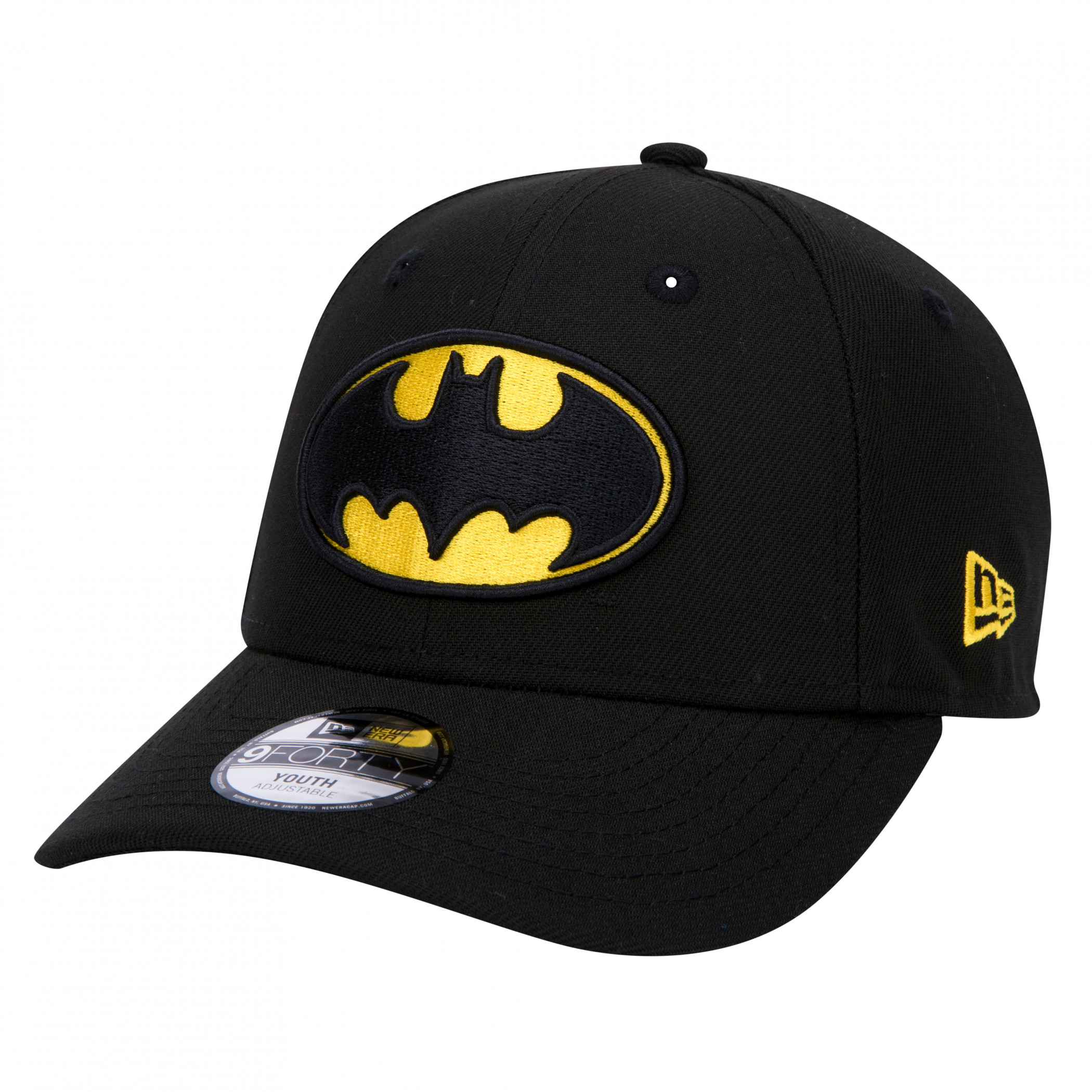 Batman Classic Logo Youth New Era 9Forty Adjustable Hat, Black