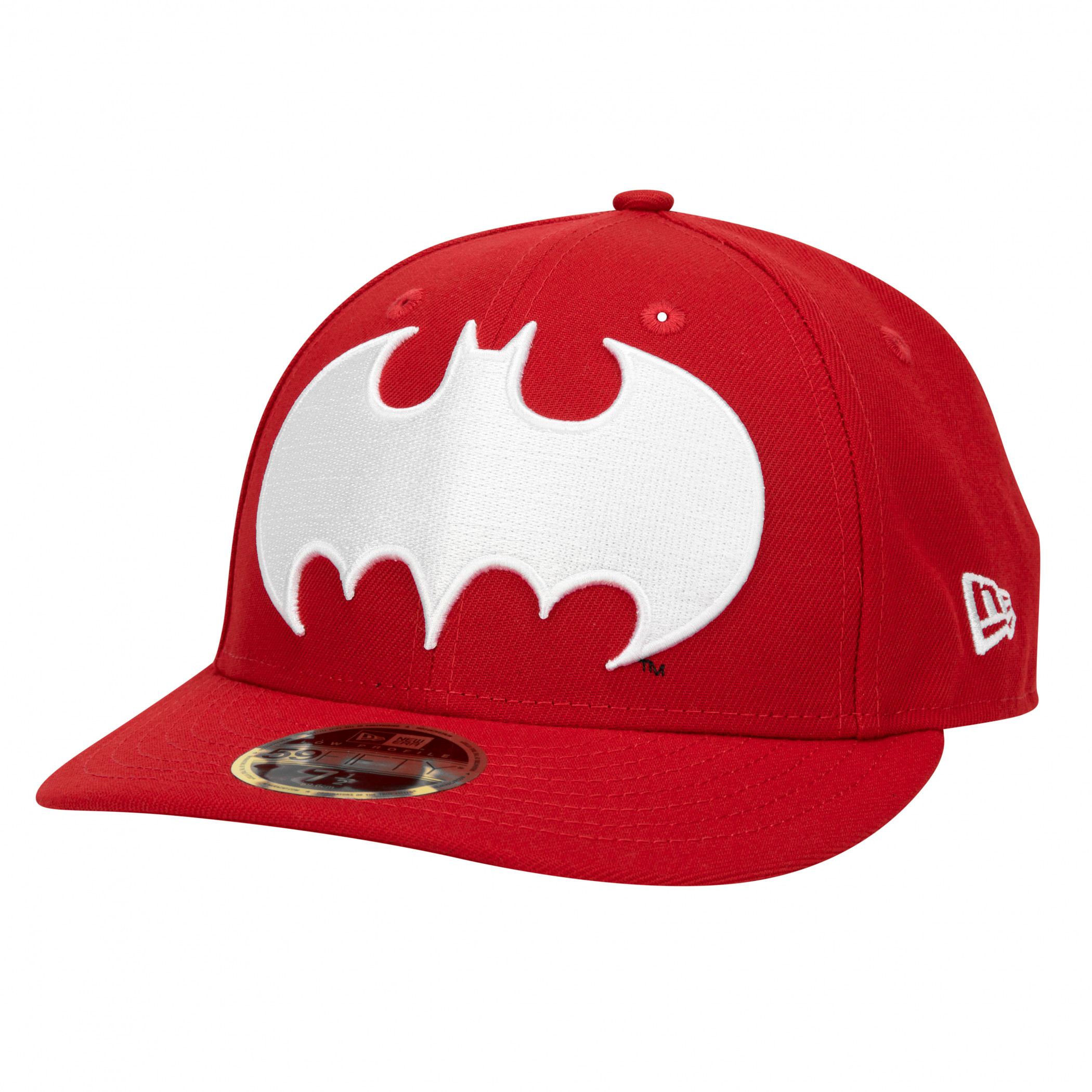 Batman Low Profile Red New Era 59Fifty Fitted Hat, Red