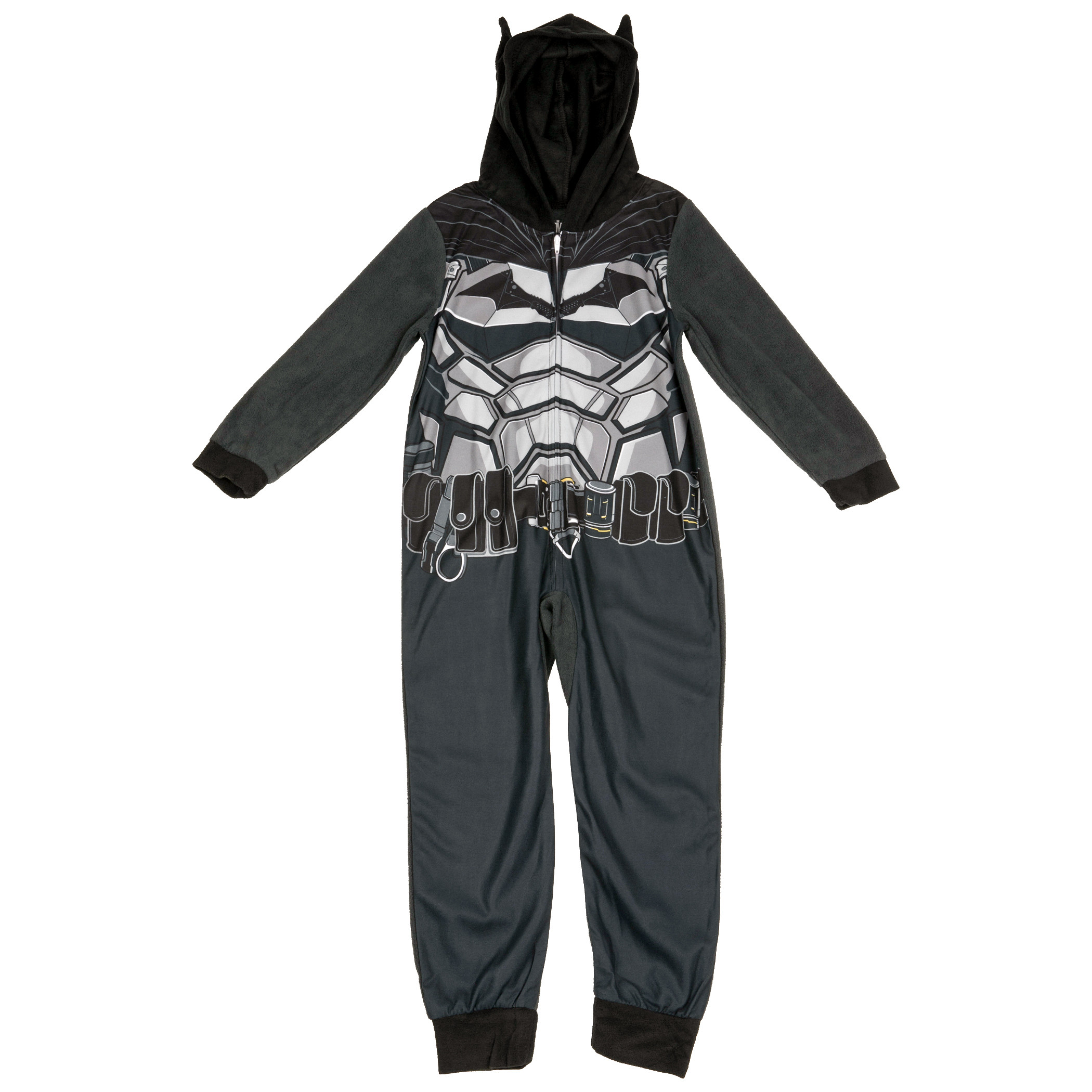 The Batman Youth Hooded PJ Union Suit, Black