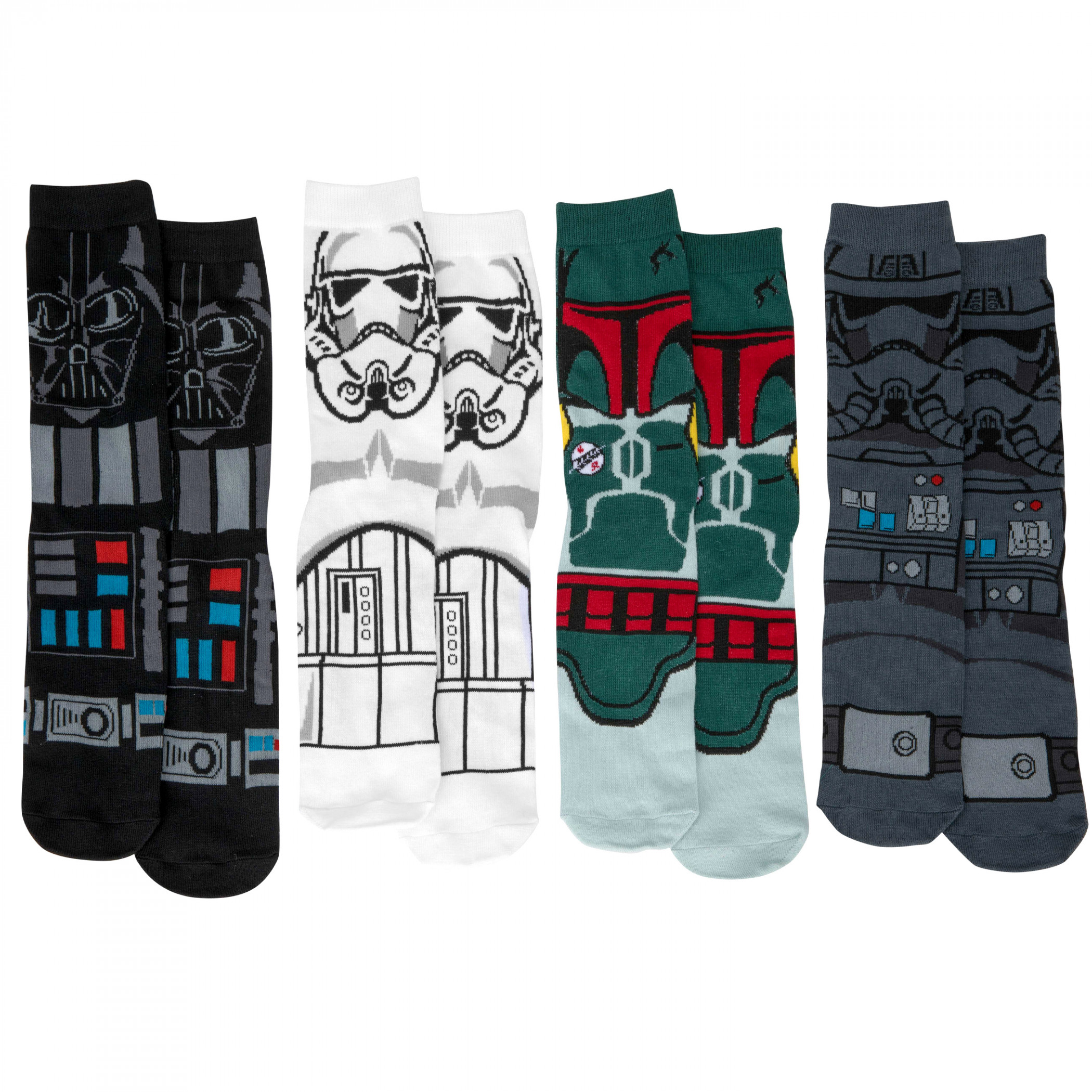 Star Wars Character Print 4-Pack Crew Socks in Gift Box, Multi-Color