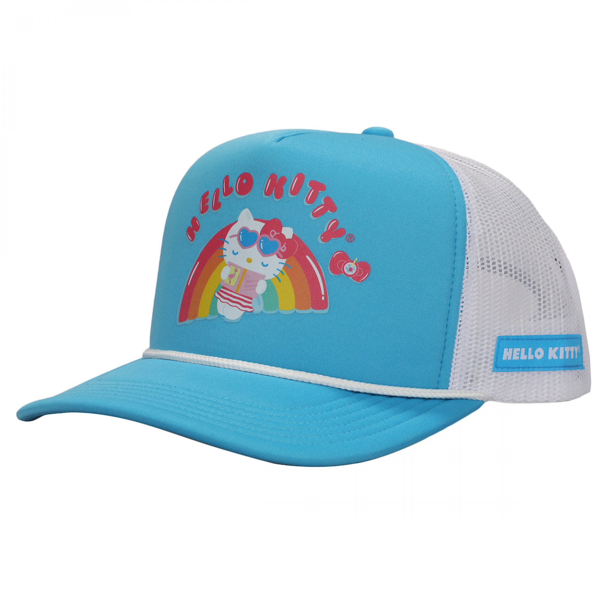 Hello Kitty Beach Day Snapback Trucker Hat, Blue