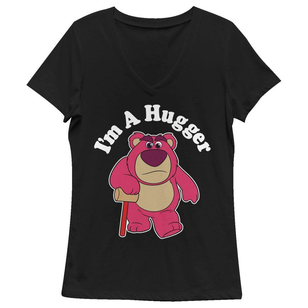Disney Pixar Toy Story 1-3 I'm A Hugger Black Juniors V Neck T-Shirt
