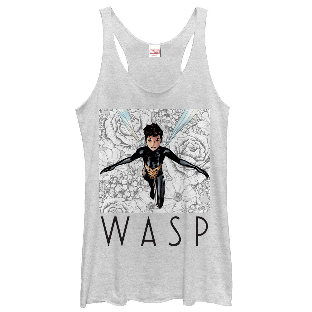 Marvel Teams The Wasp White Juniors Racerback Tank Top, White
