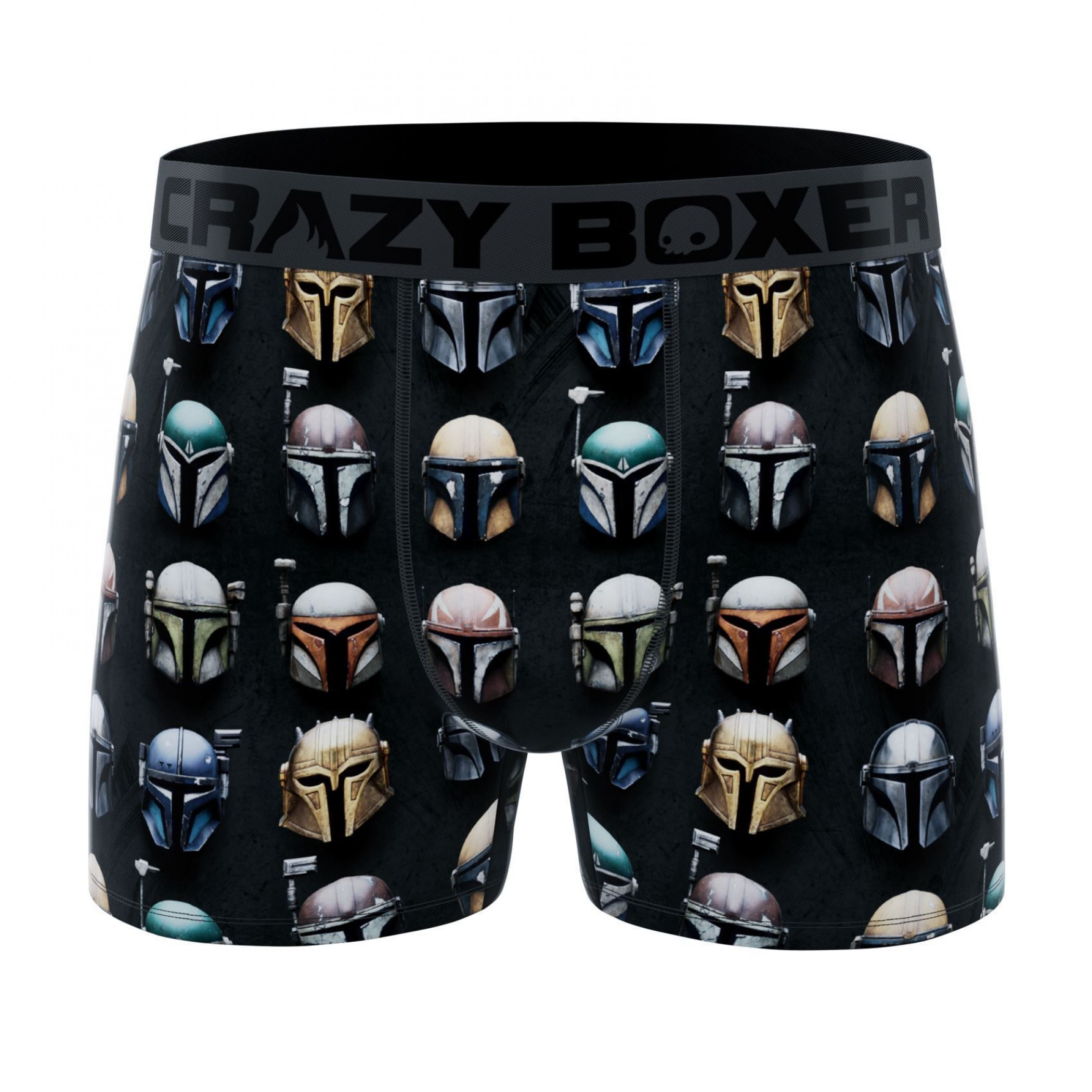 Crazy Boxers Star Wars The Mandalorian Helmets All Over Print Men's Boxer Briefs, Multi-Color