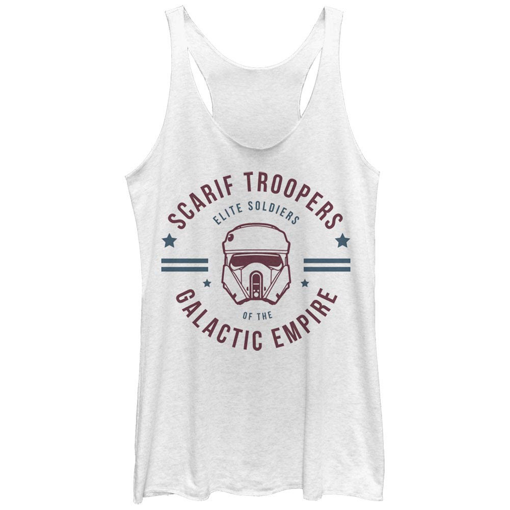 Star Wars Rogue One Scarif Troopers White Juniors Racerback Tank Top, White
