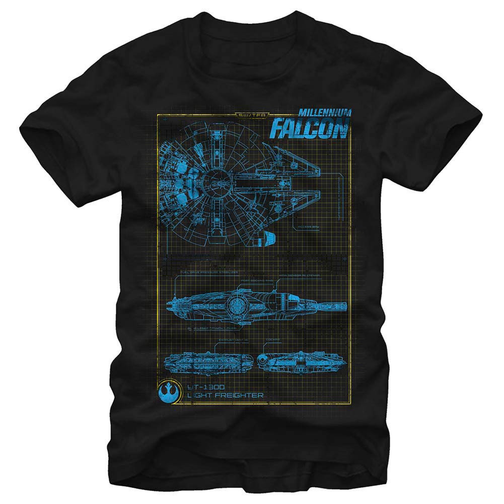 Star Wars Episode 7 Updated MF Schematics Black T-Shirt, Black