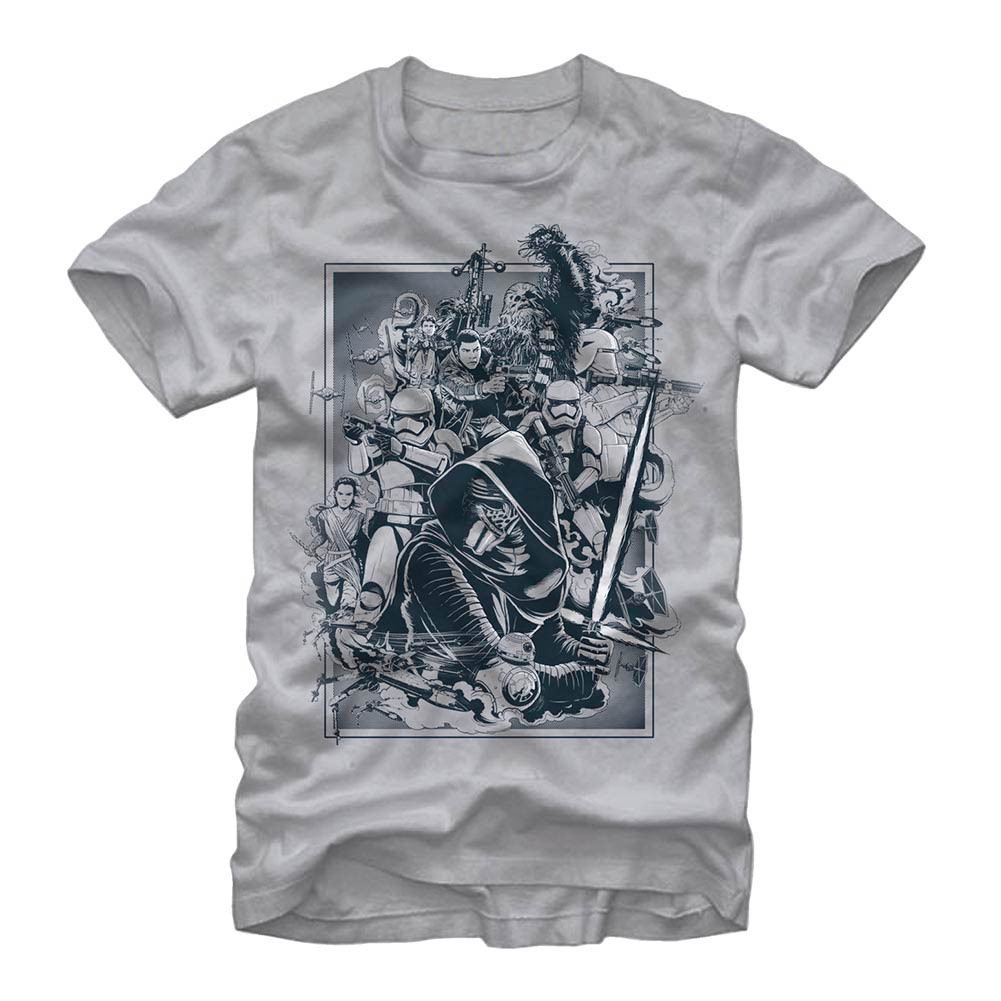 Star Wars Episode 7 Force Awakens Gray T-Shirt, Grey
