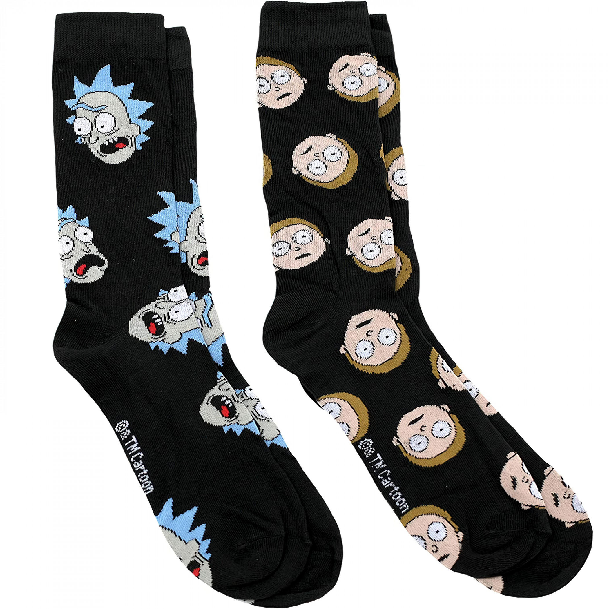 Rick And Morty Bewilderment 2-Pair Pack of Casual Crew Socks, Black