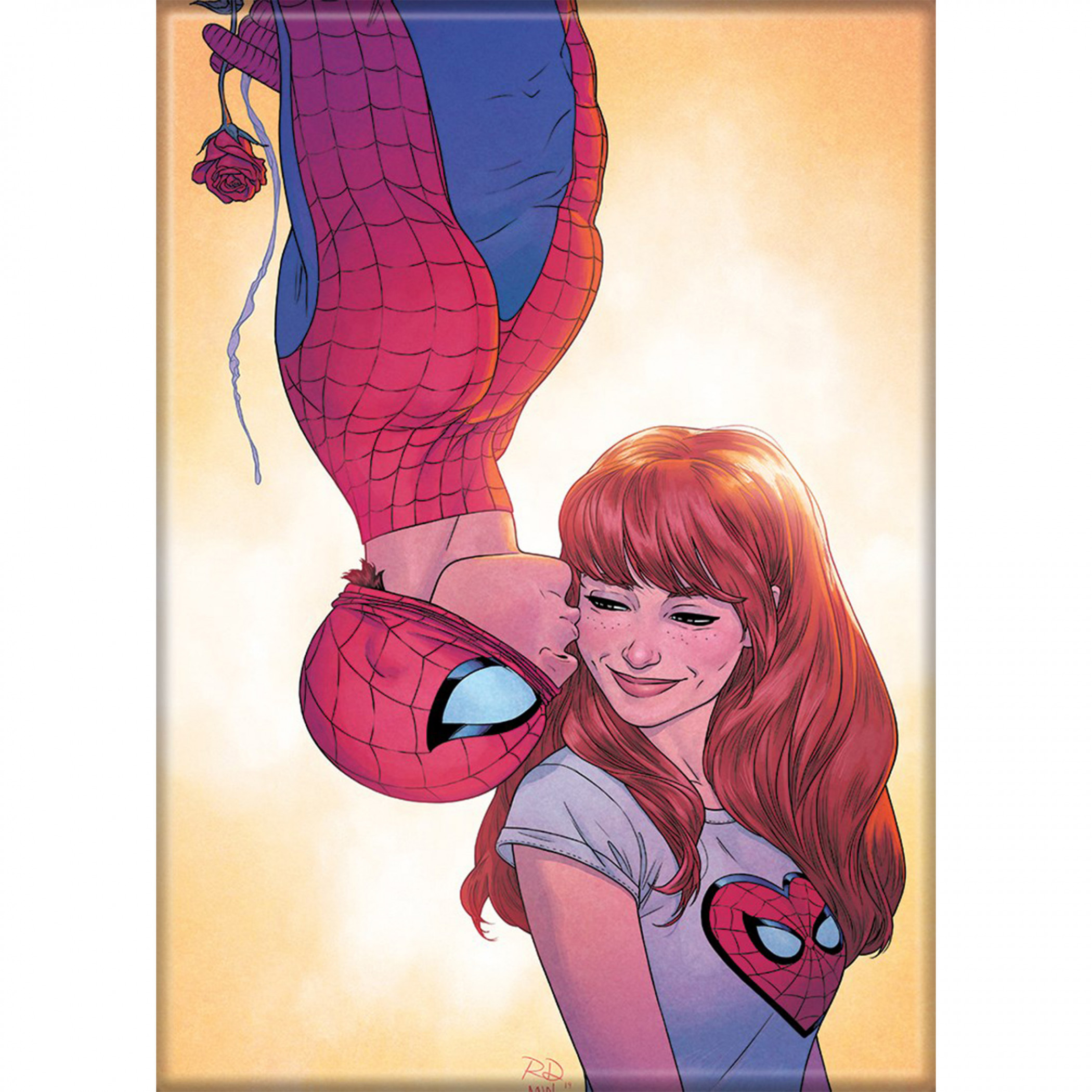 Marvel Comics Spider-Man Kissing MJ Magnet, Multi-Color