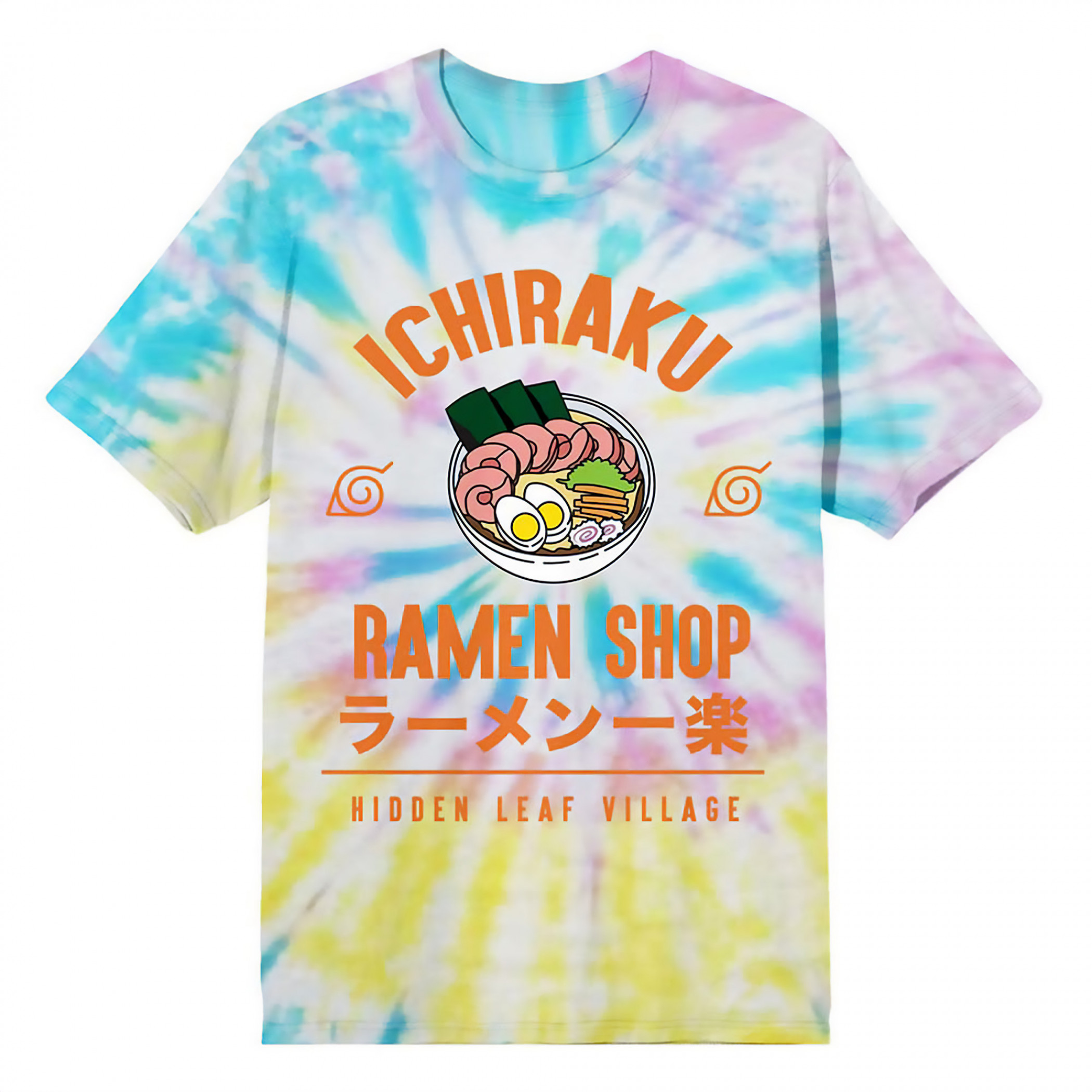 Naruto Ichiraku Ramen Shop Tie-Dye T-Shirt, Multi-Color