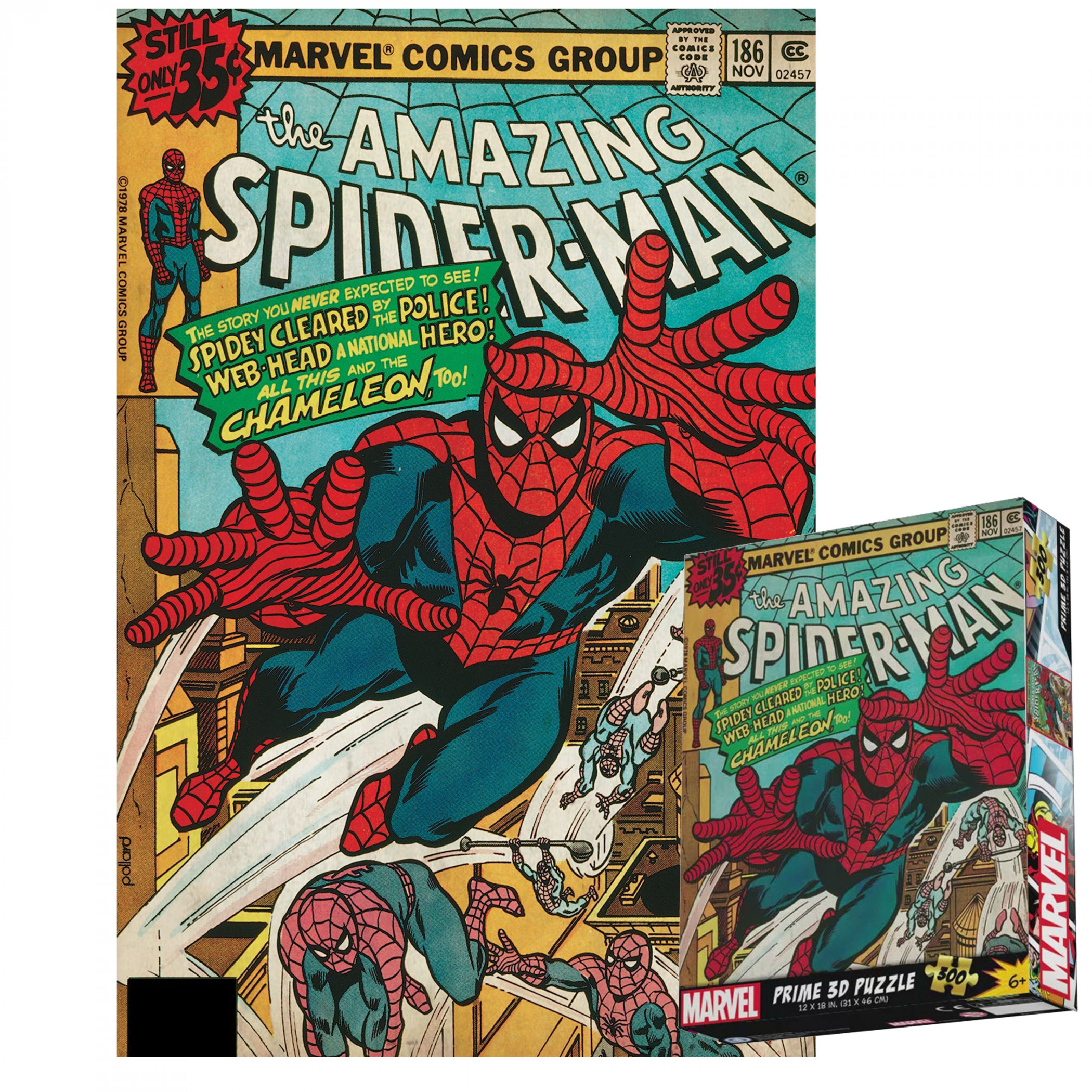 Spider-Man #186 3D Lenticular 300pc Jigsaw Puzzle, Multi-Color