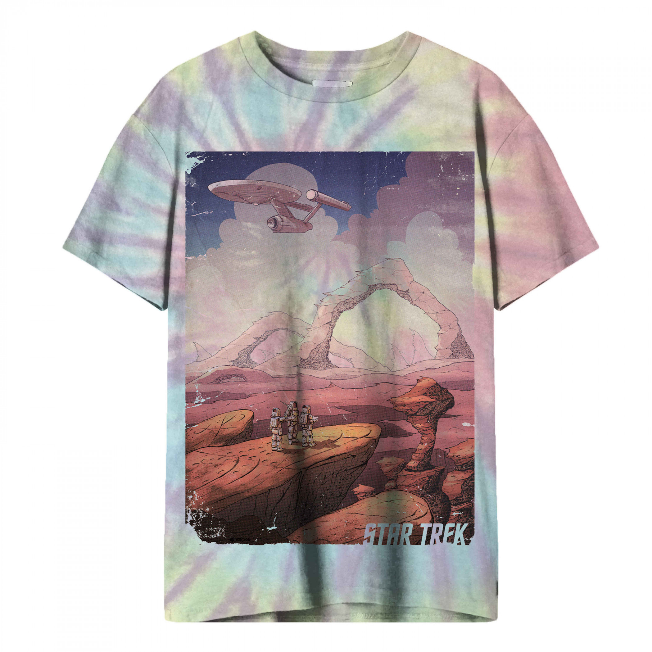 Star Trek Tie Dye Landscape T-Shirt, Multi-Color