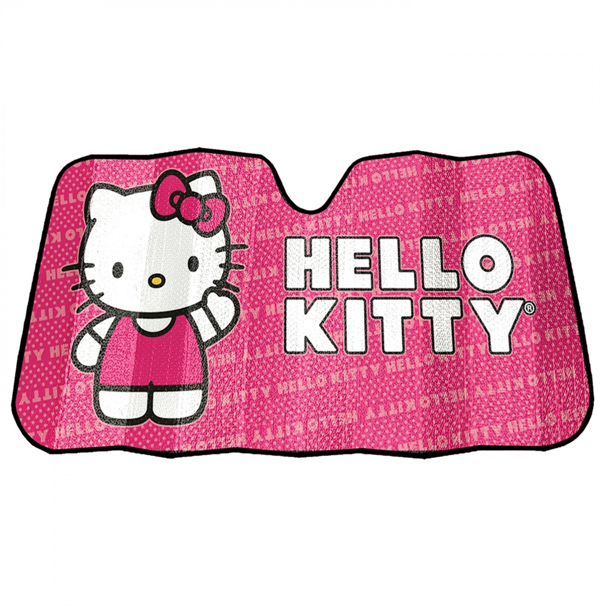 Hello Kitty Wavin' Hi Car Windshield Visor Sunshade, Pink