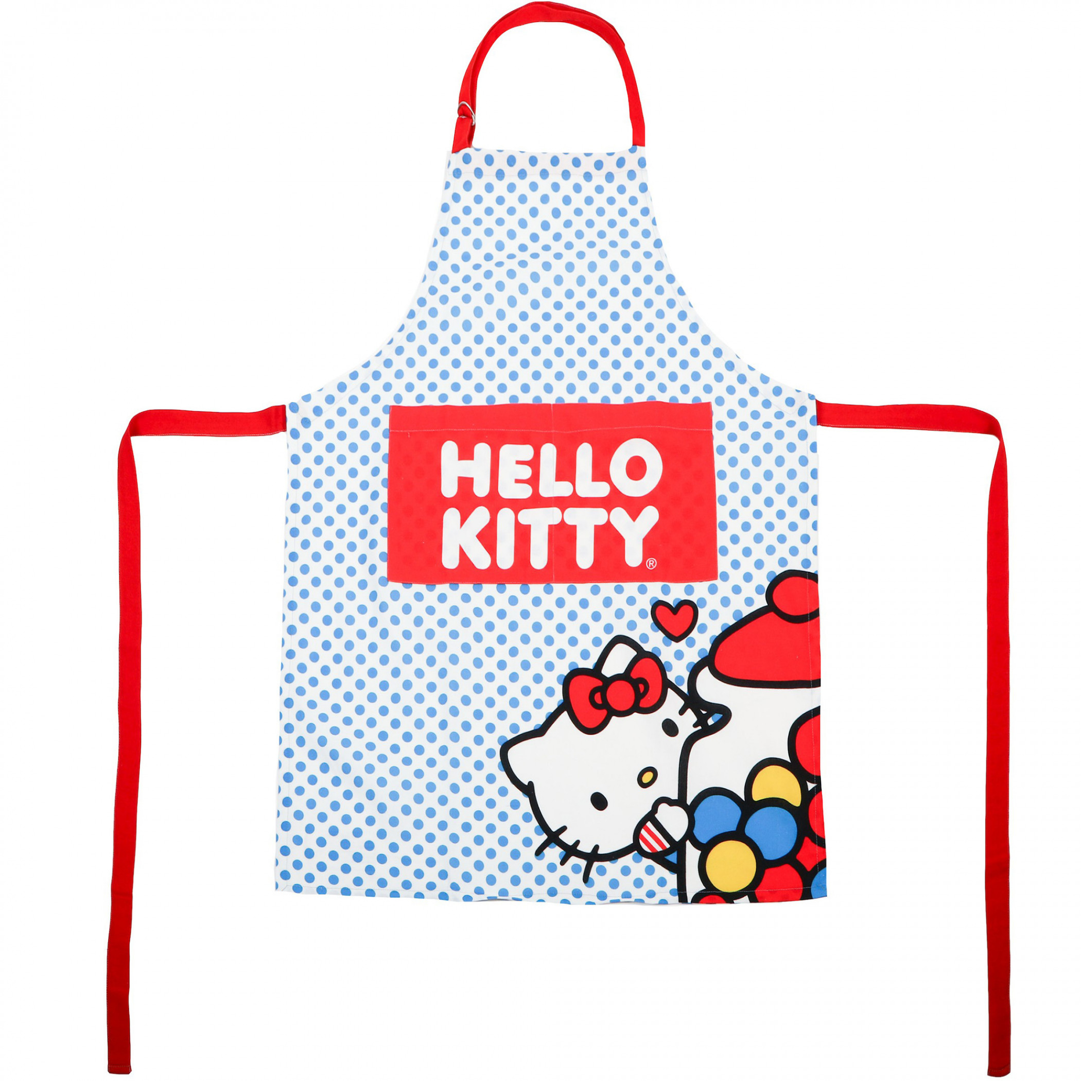 Hello Kitty Sanrio Blue Dotted Apron, Multi-Color