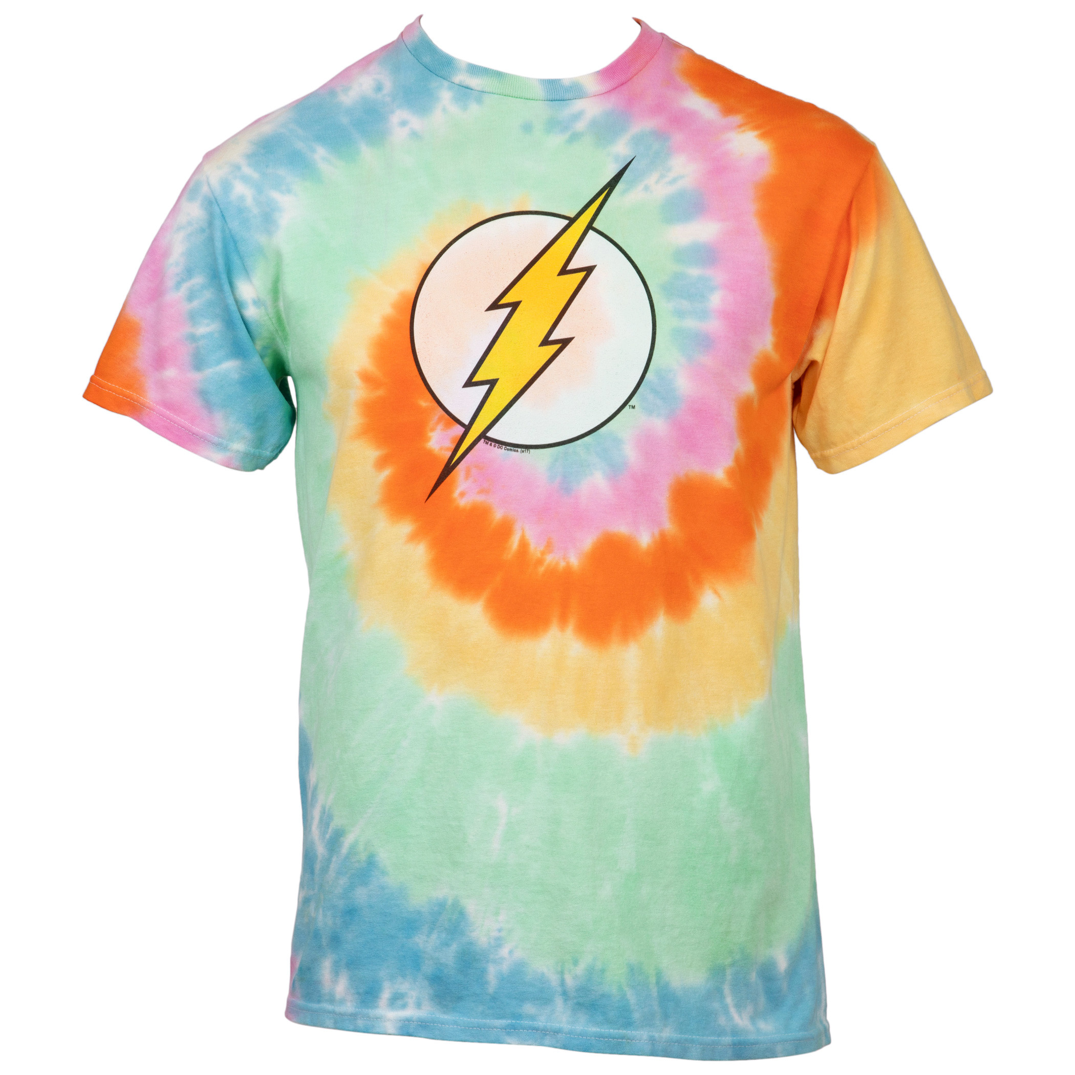 The Flash Symbol Vibrant Tie-Dye T-Shirt, Multi-Color